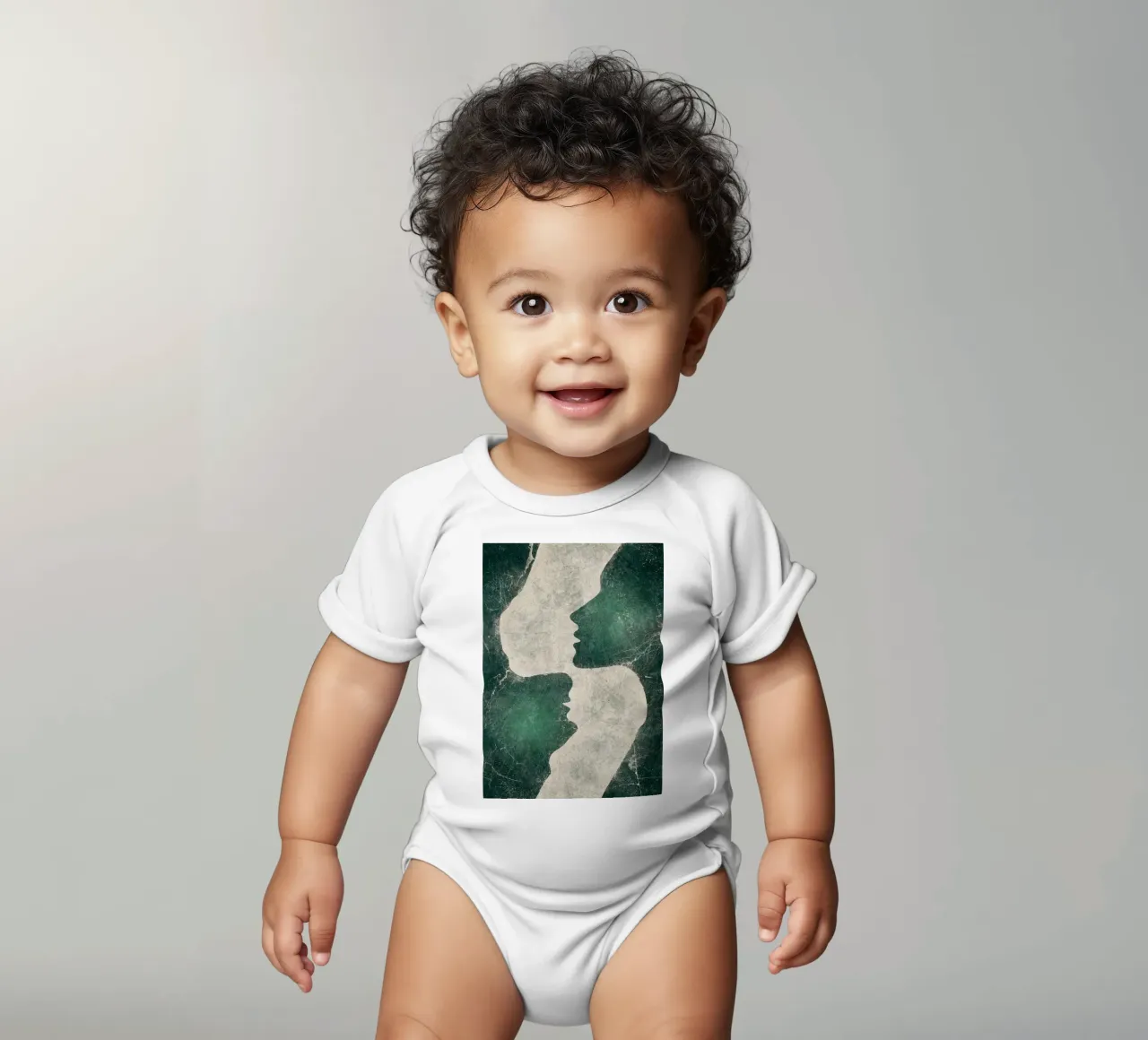 Abstrakte Smaragdliebe Kurzarm Babybody von HARU HARU