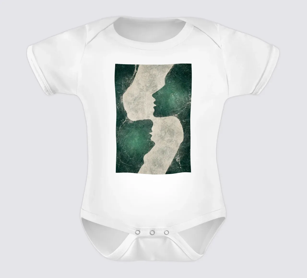 Abstrakte Smaragdliebe Kurzarm Babybody von HARU HARU