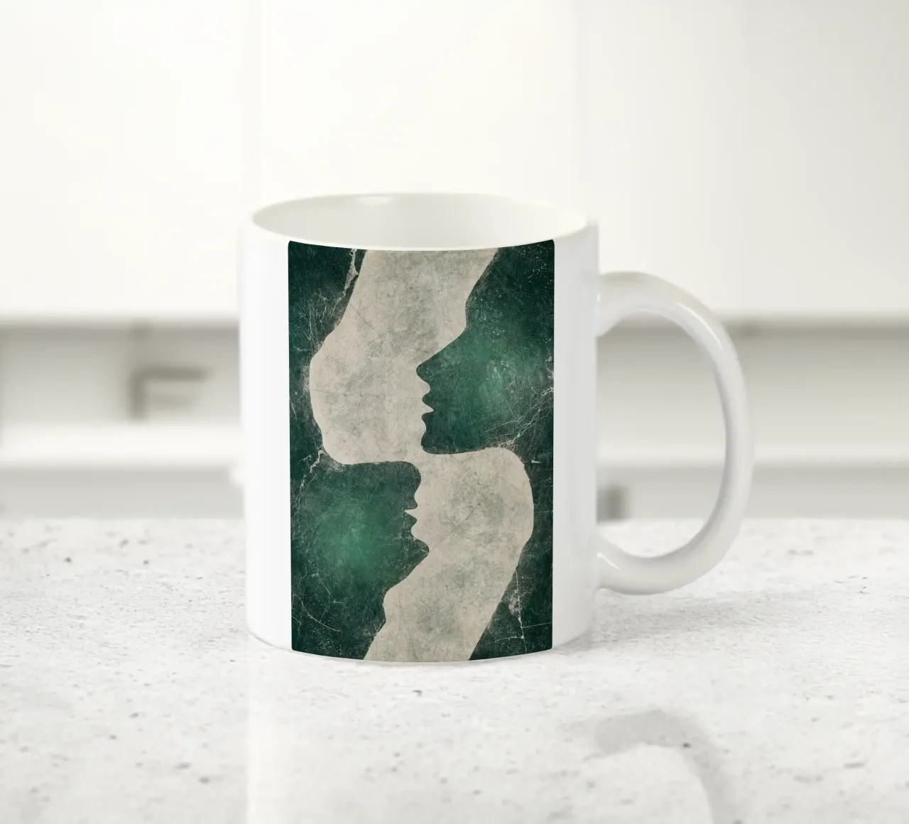 Abstracte smaragd liefde keramische mok van HARU HARU