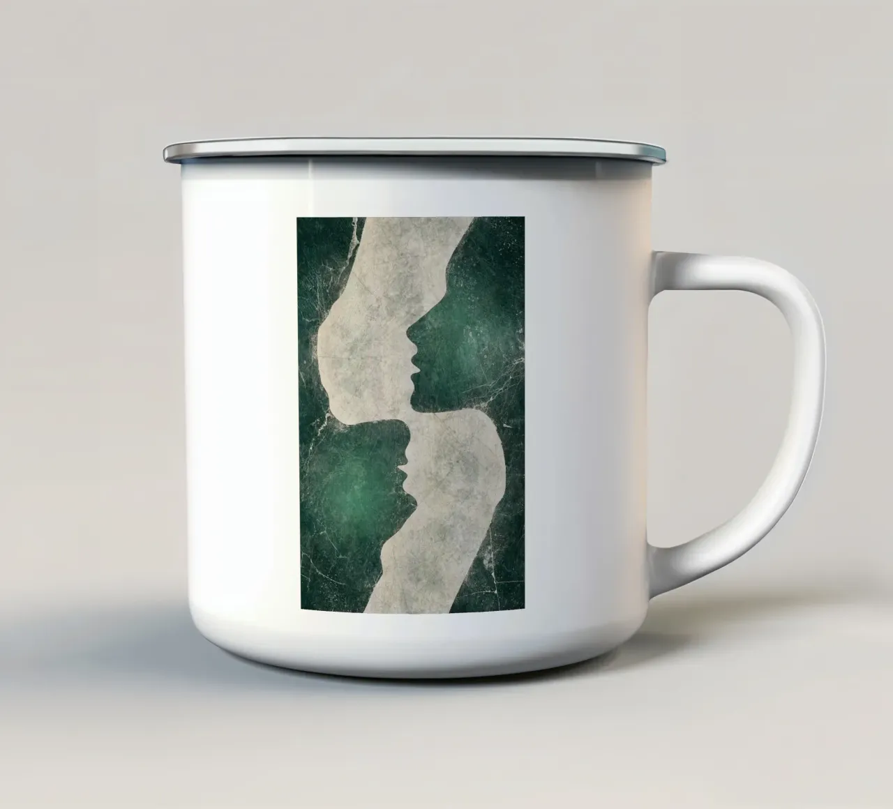 Abstrakte Smaragdliebe Emaille Tasse von HARU HARU