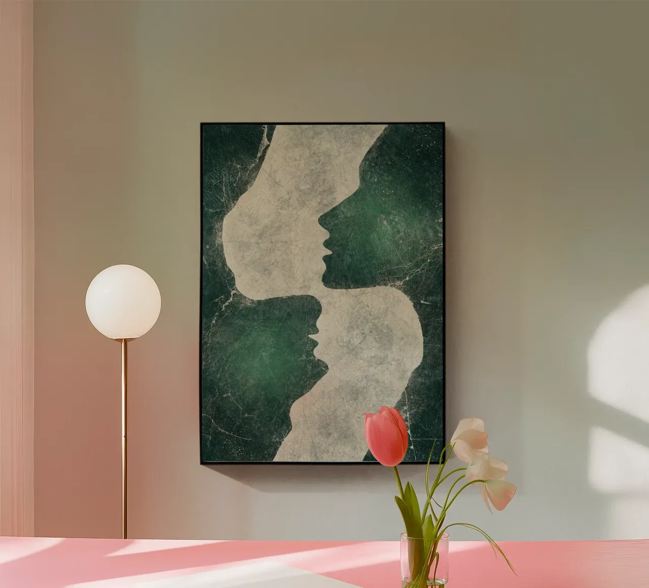 Abstracte smaragd liefde acryl van HARU HARU