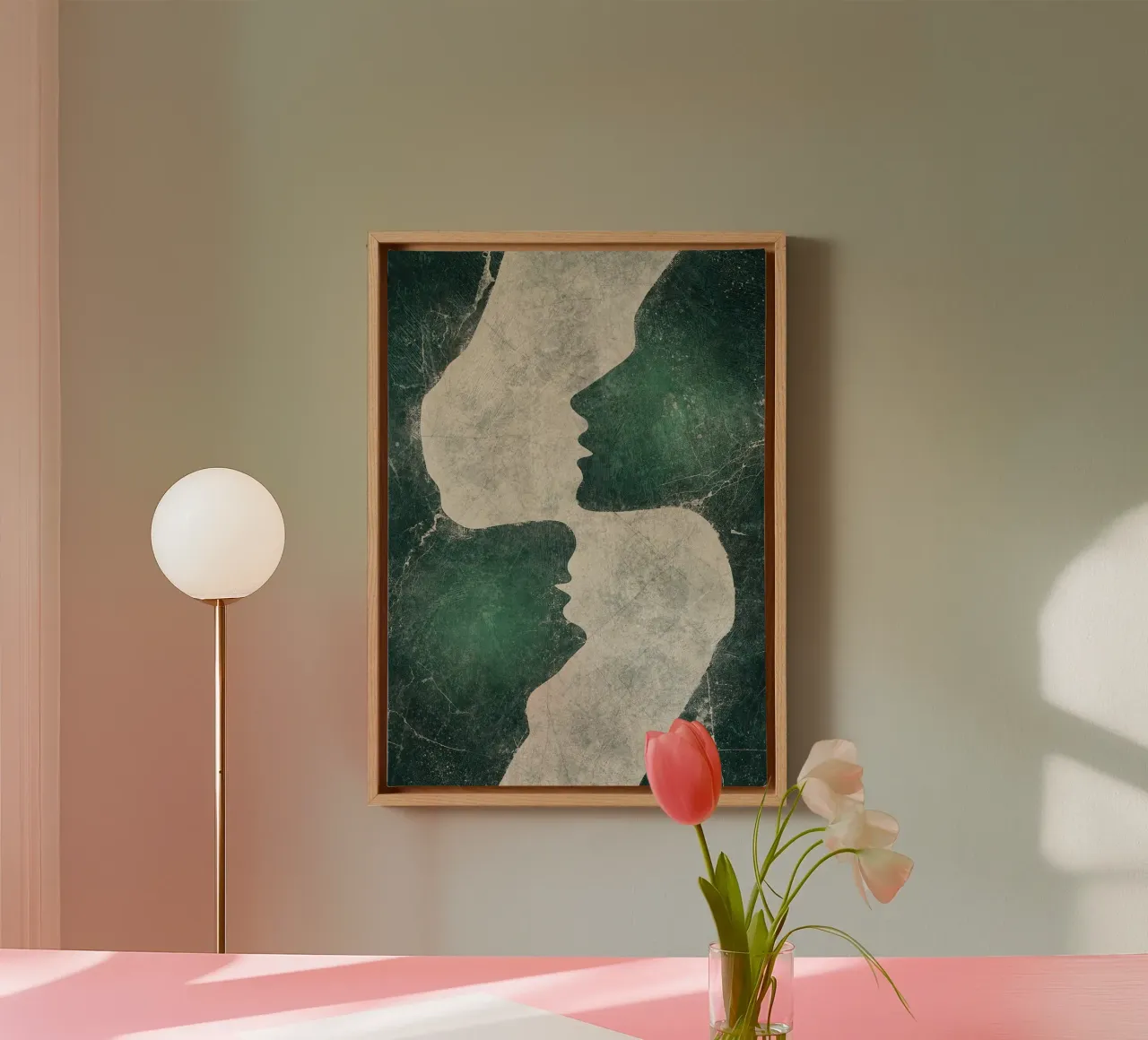 Abstracte smaragd liefde canvas van HARU HARU