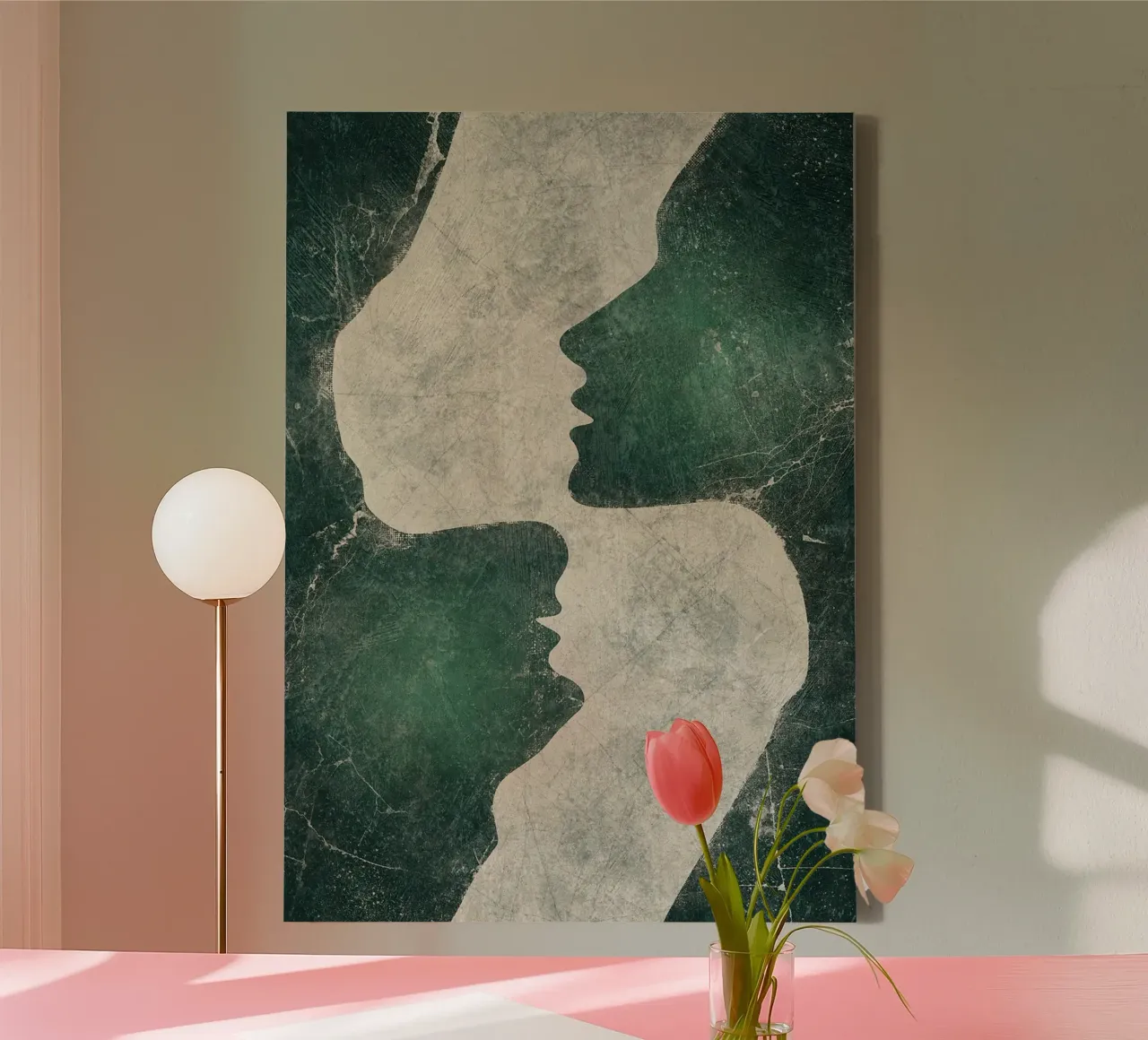 Abstracte smaragd liefde canvas van HARU HARU