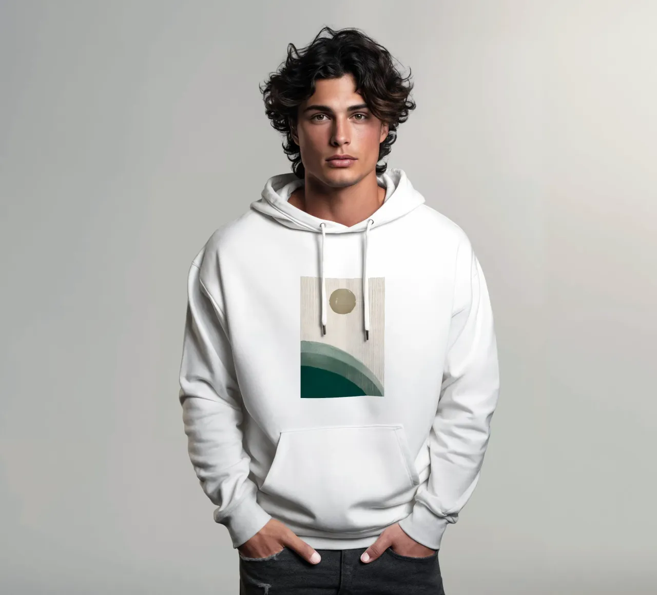 Sopra Emerald Hills No2 felpa con cappuccio da HARU HARU