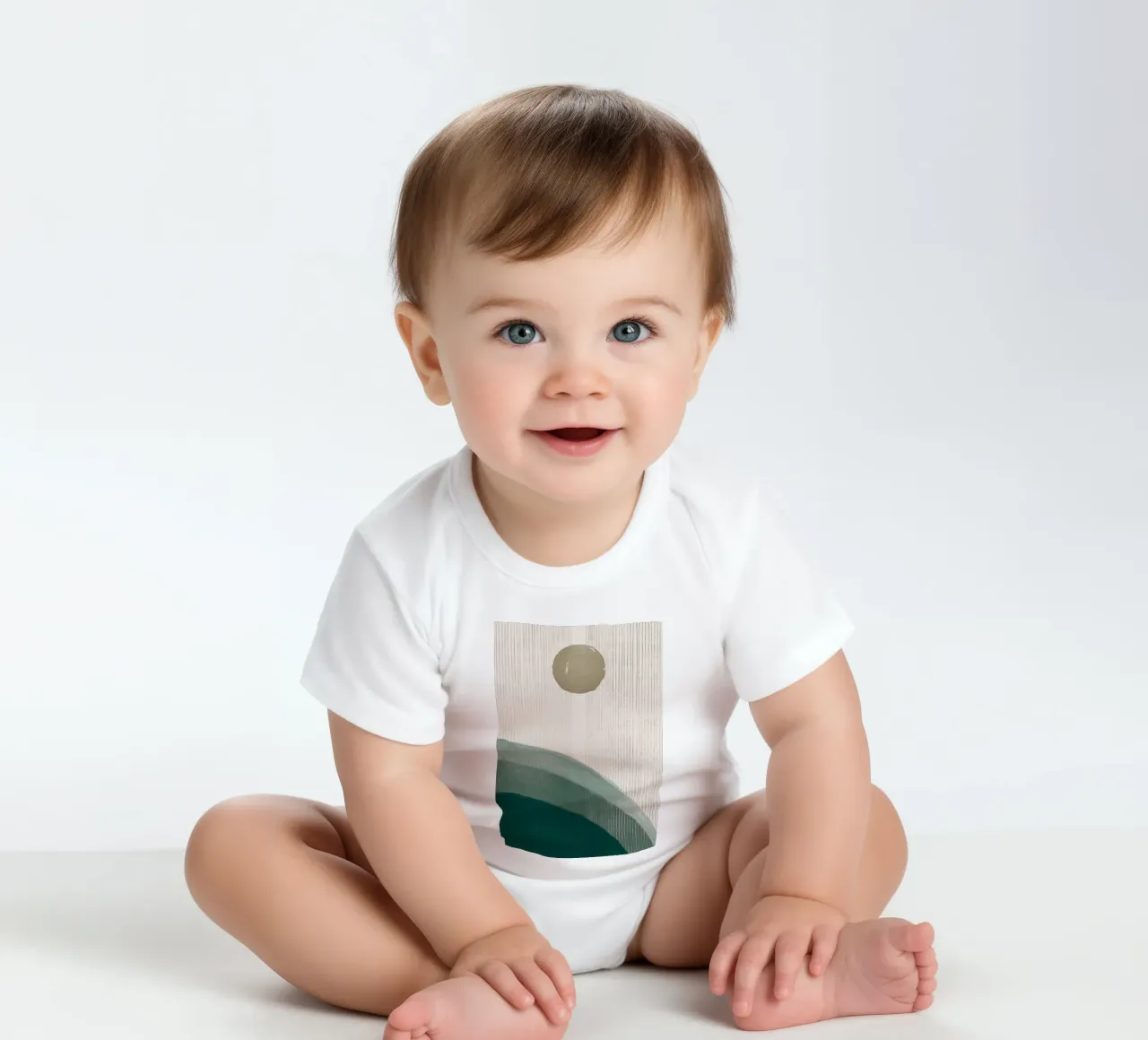 Sopra Emerald Hills No2 body neonato maniche corte da HARU HARU