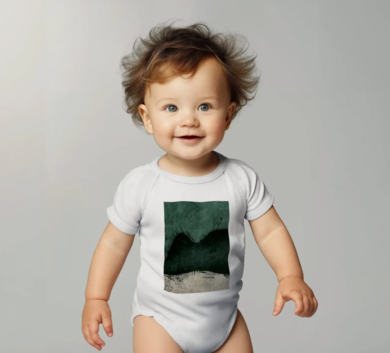 Mitternachtssmaragd Nr. 1 Kurzarm Babybody von HARU HARU