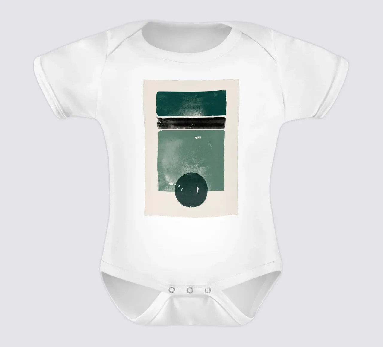 Der abstrakte Smaragdmann Kurzarm Babybody von HARU HARU