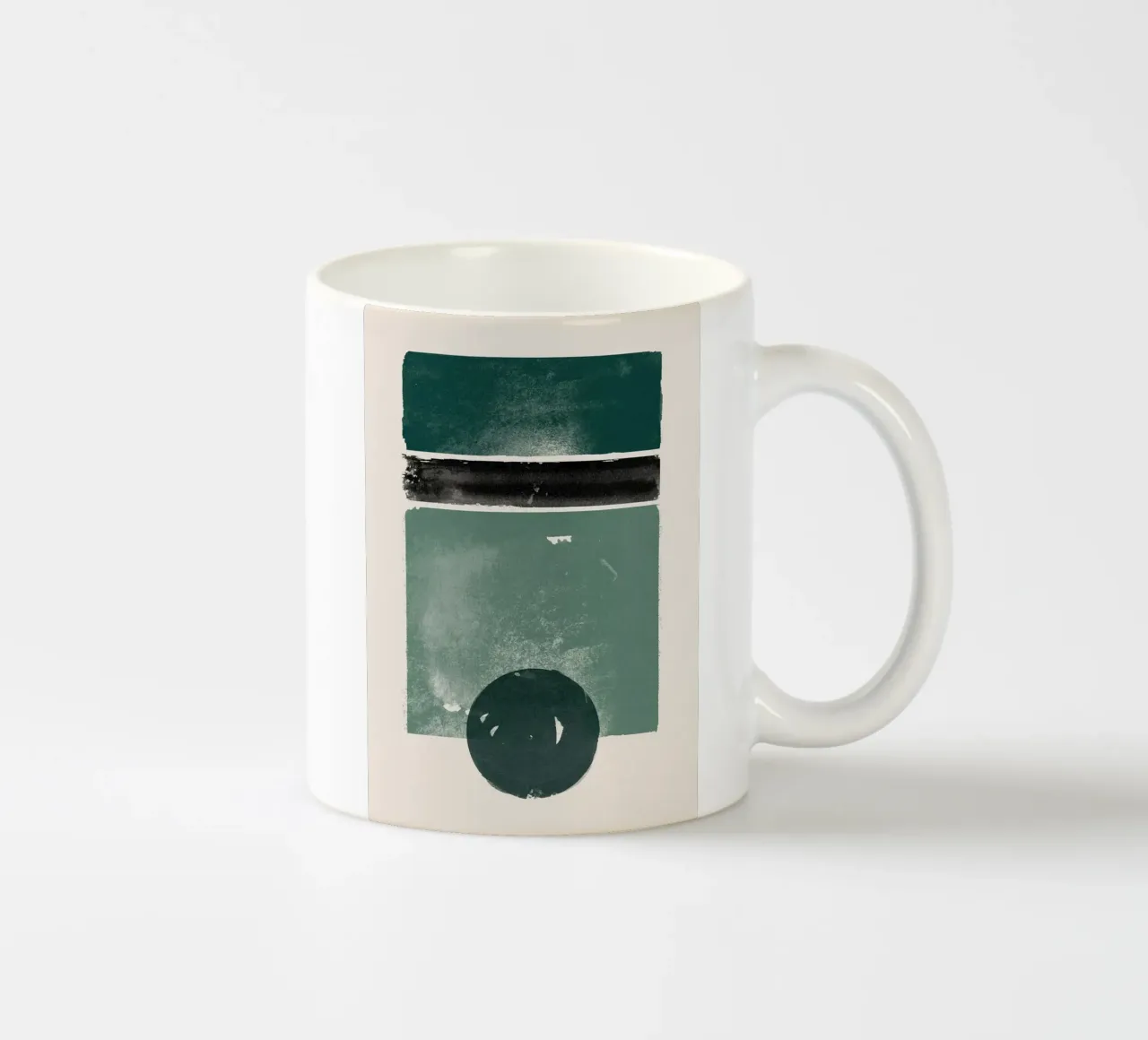 De smaragdgroene abstracte man keramische mok van HARU HARU