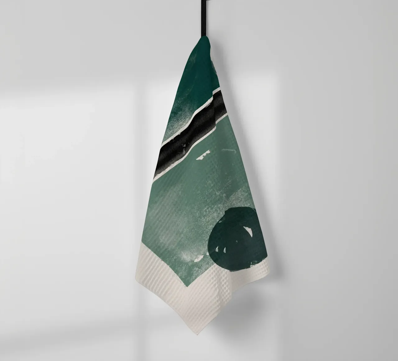 De smaragdgroene abstracte man theedoek van HARU HARU