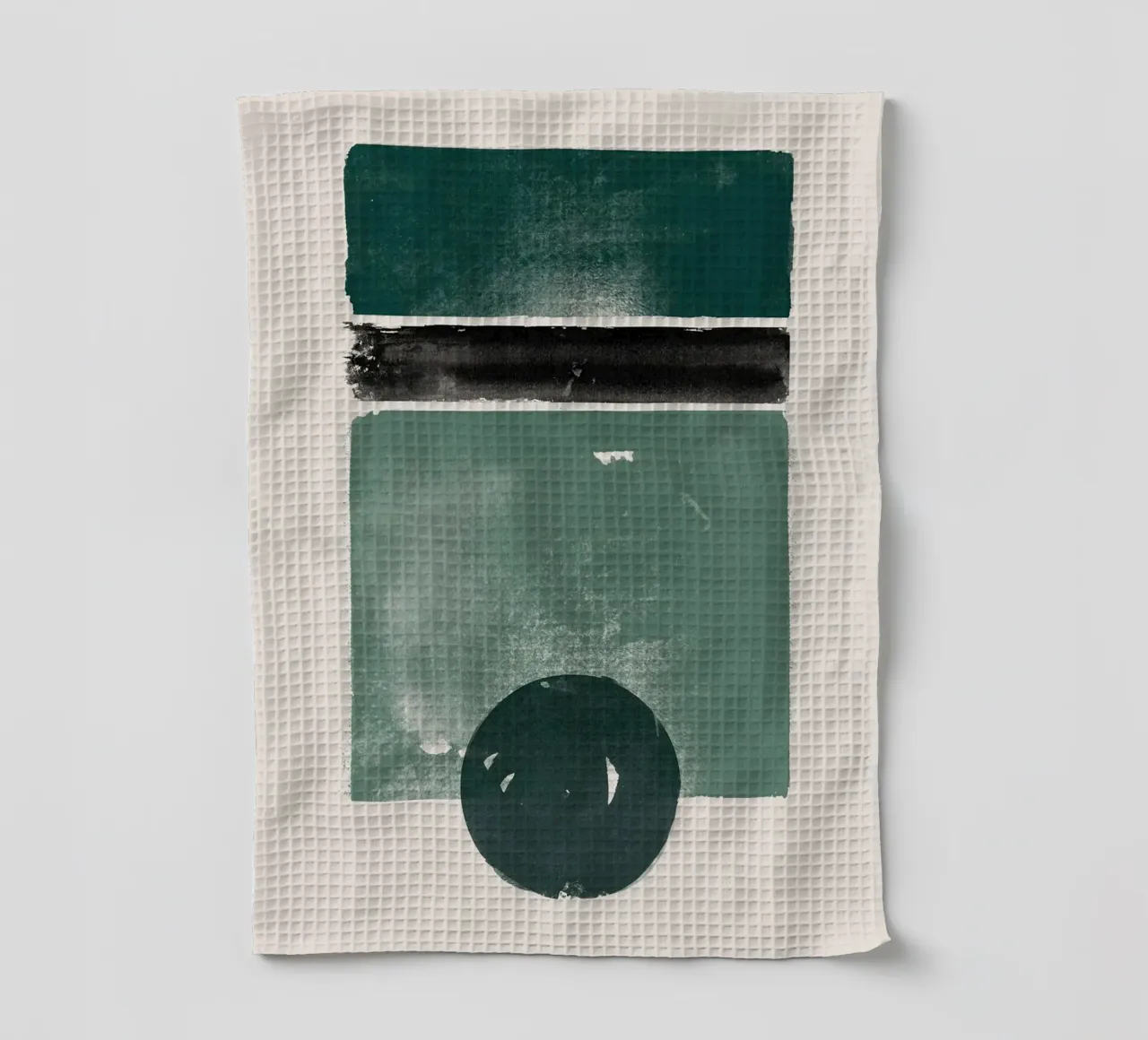 De smaragdgroene abstracte man theedoek van HARU HARU