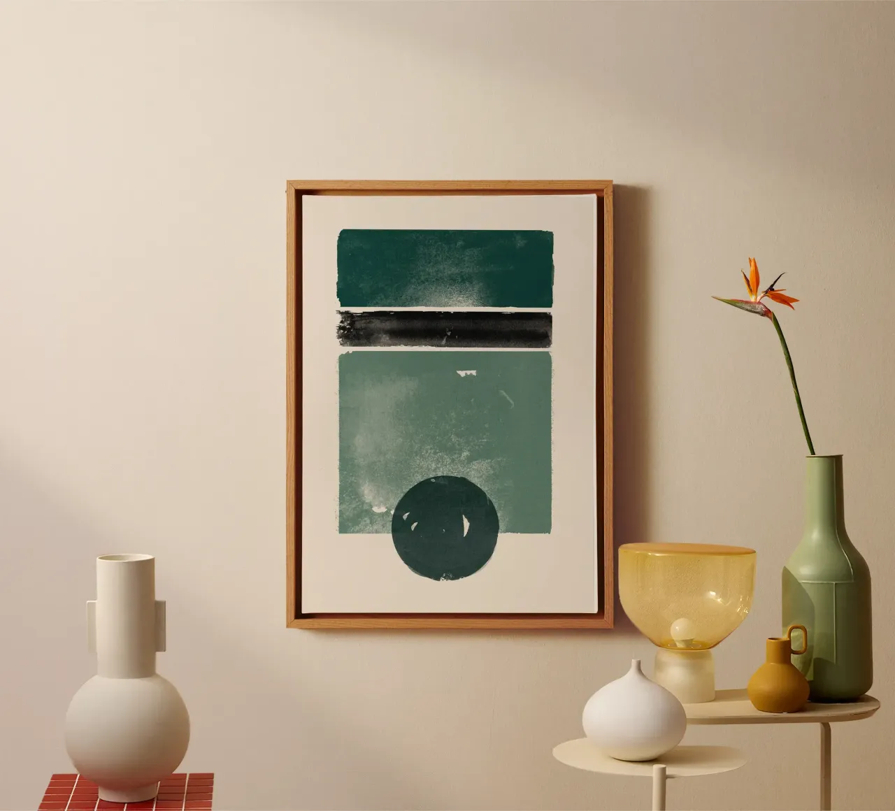 De smaragdgroene abstracte man canvas van HARU HARU