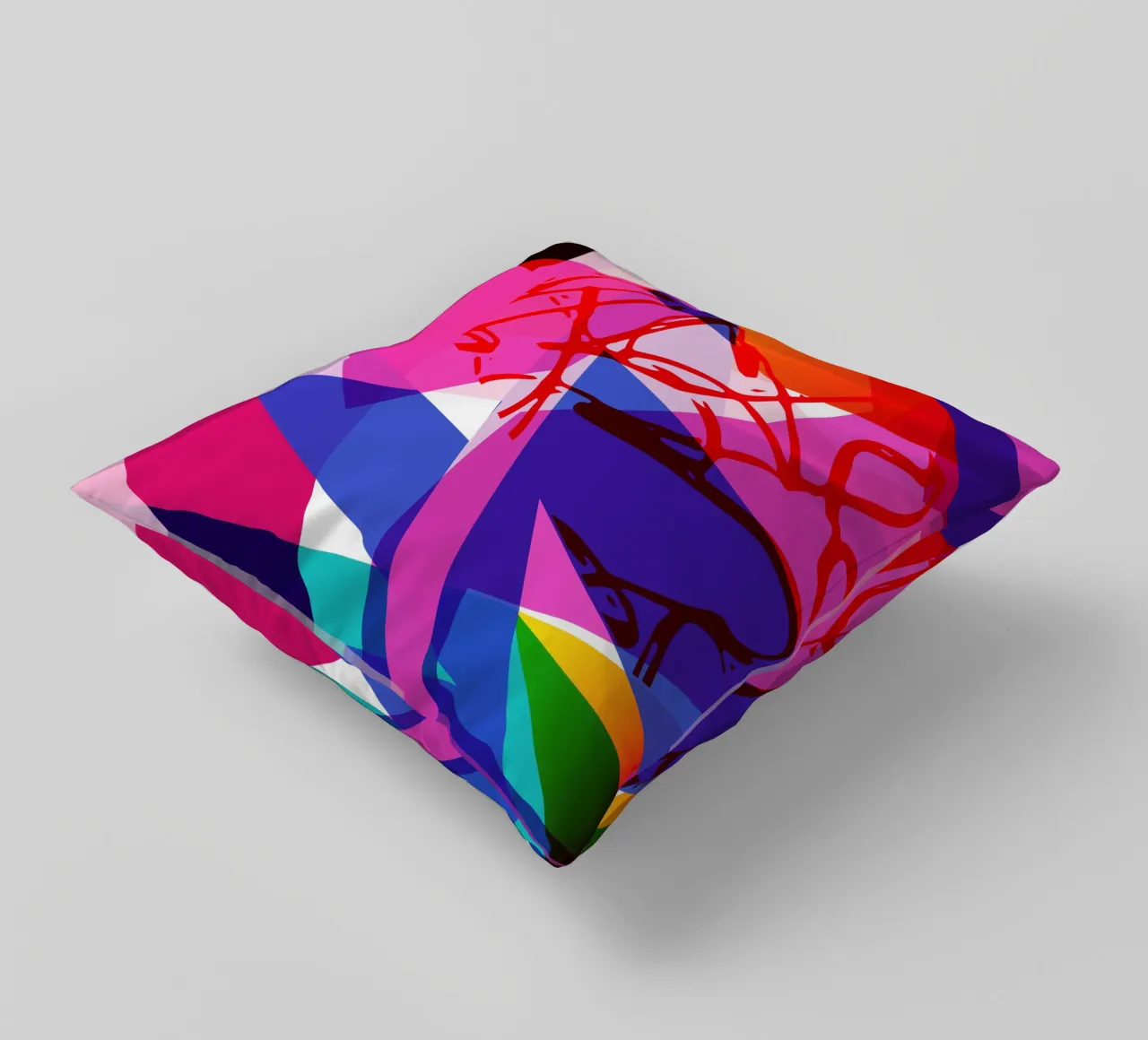 Gioco di colori geometrici II cuscino da Kim Hubball Studio