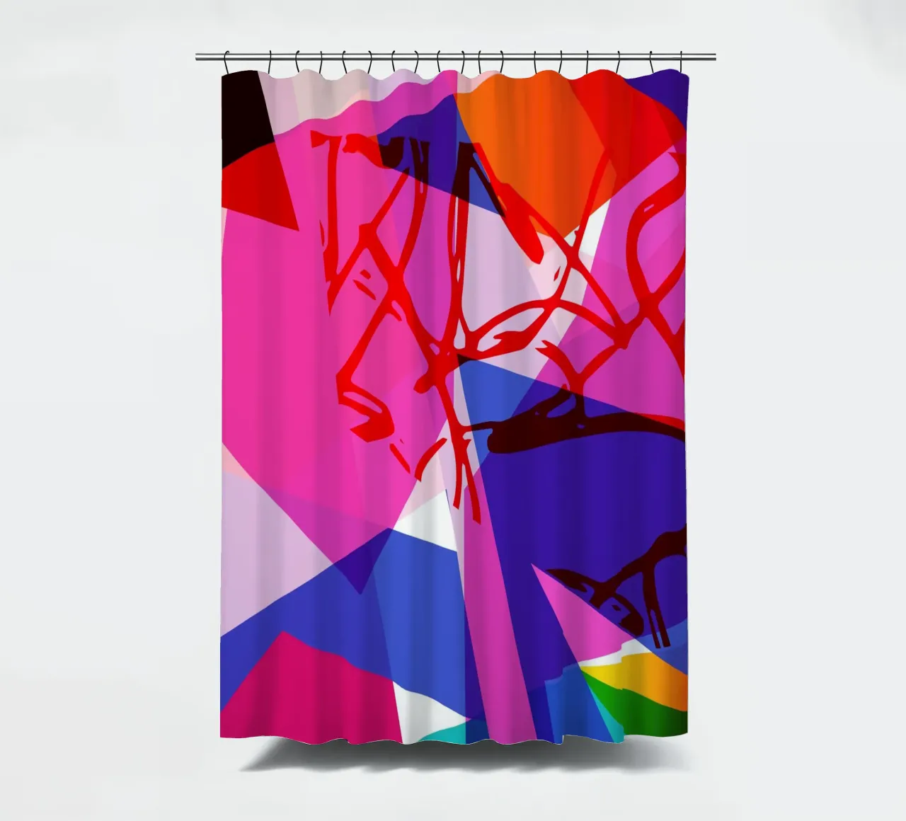 Gioco di colori geometrici II tenda da doccia da Kim Hubball Studio