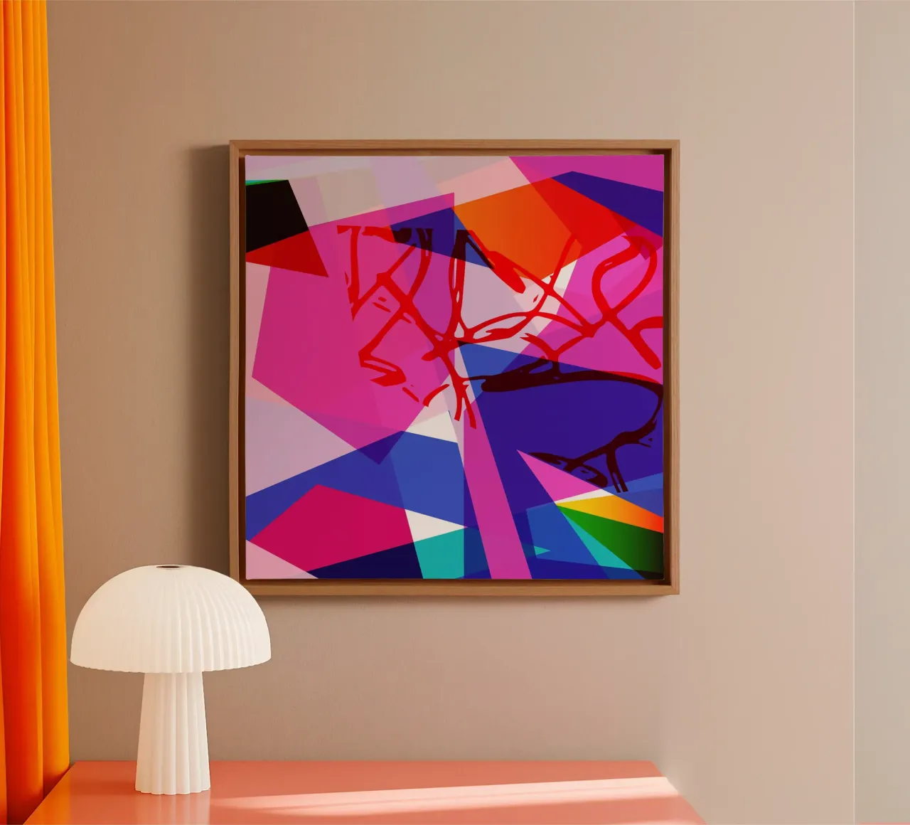 Gioco di colori geometrici II tela con Cornice a cassetta da Kim Hubball Studio