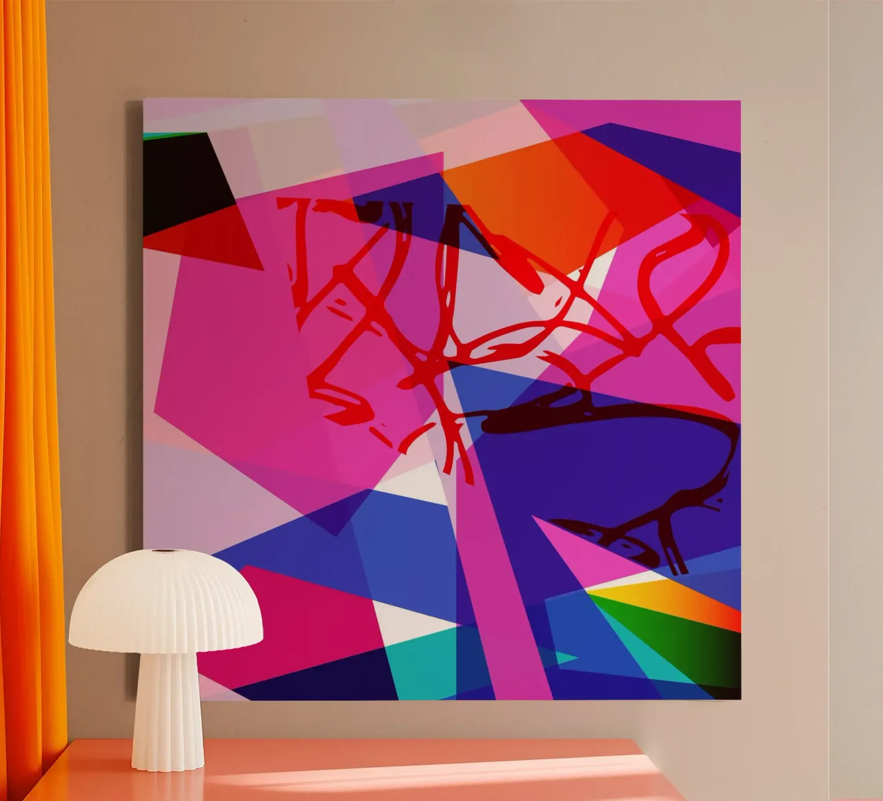 Gioco di colori geometrici II tela con Cornice a cassetta da Kim Hubball Studio