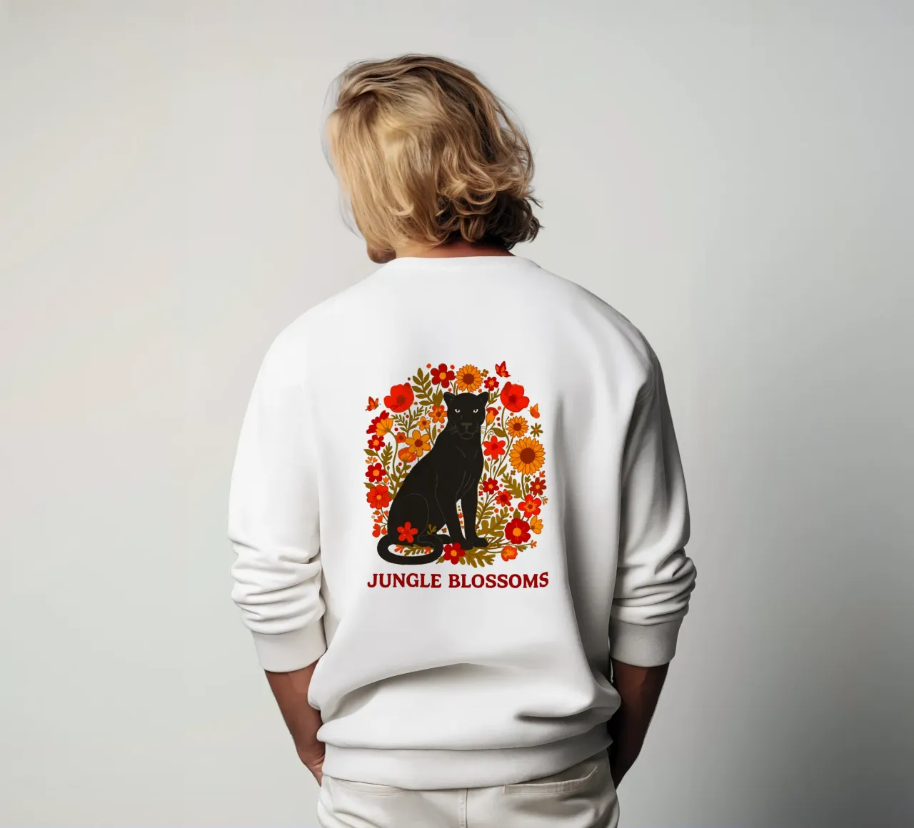 Pantera Nera e fiori botanici della giungla felpa da LM2Kone