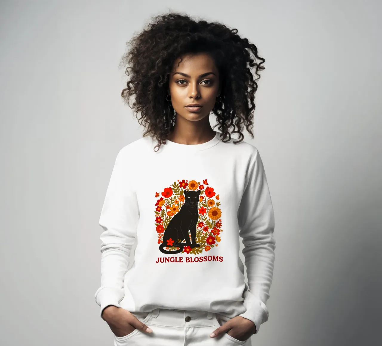 Pantera Nera e fiori botanici della giungla felpa da LM2Kone