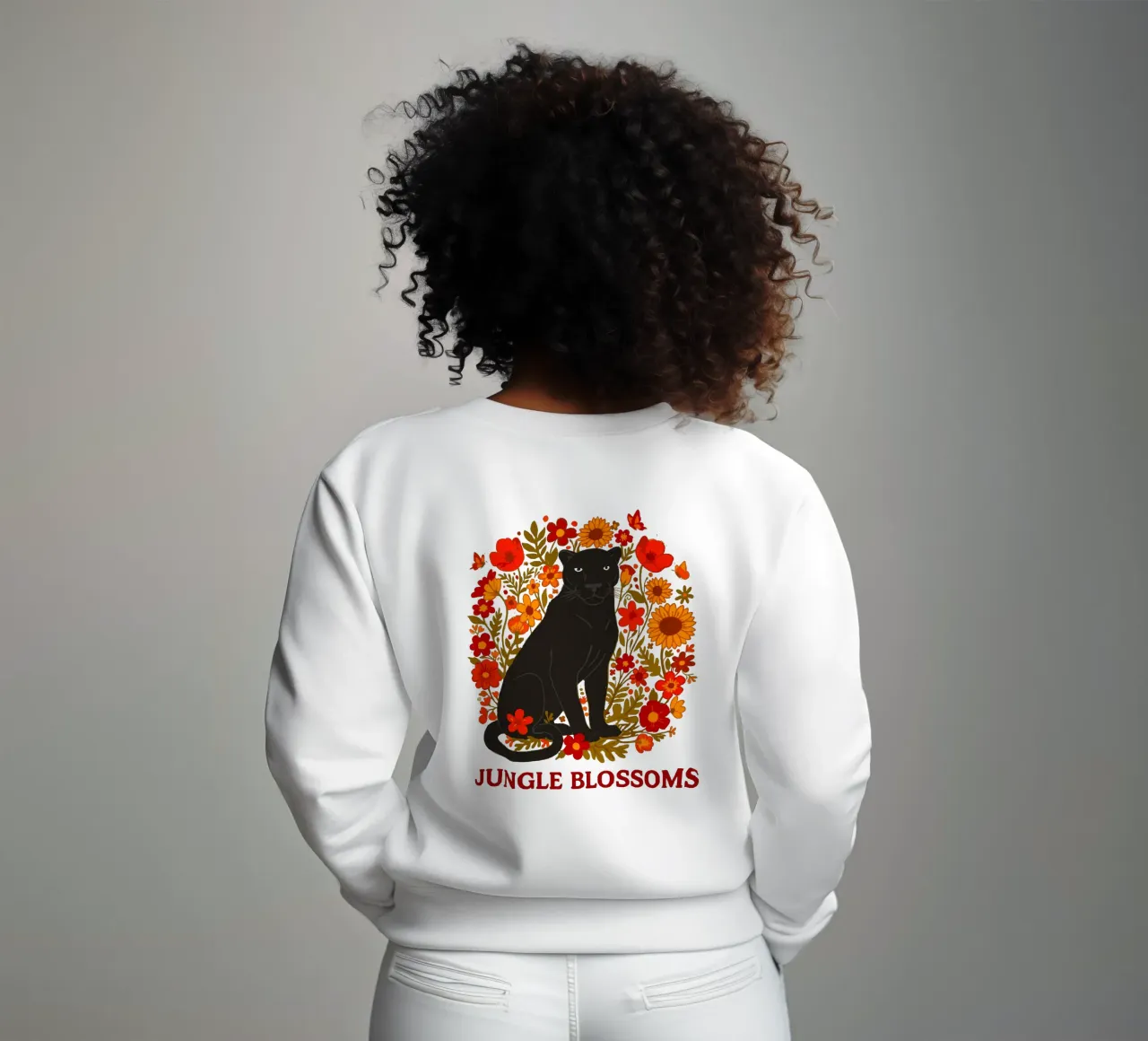 Pantera Negra y flores botánicas selváticas sudadera de LM2KONE