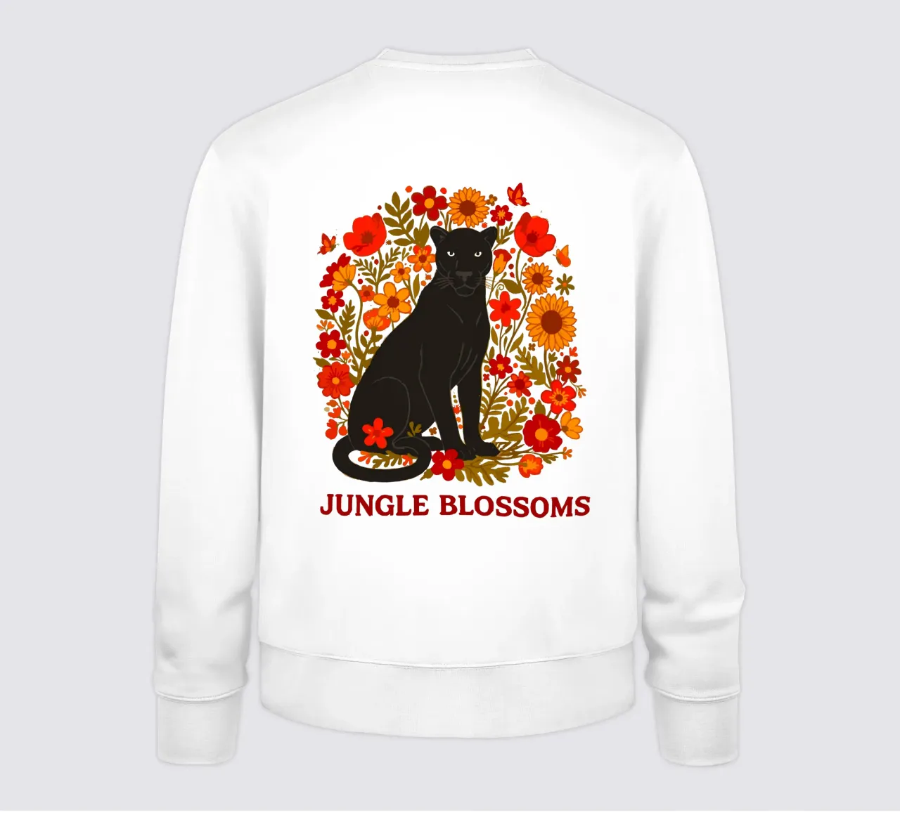 Pantera Negra y flores botánicas selváticas sudadera de LM2KONE