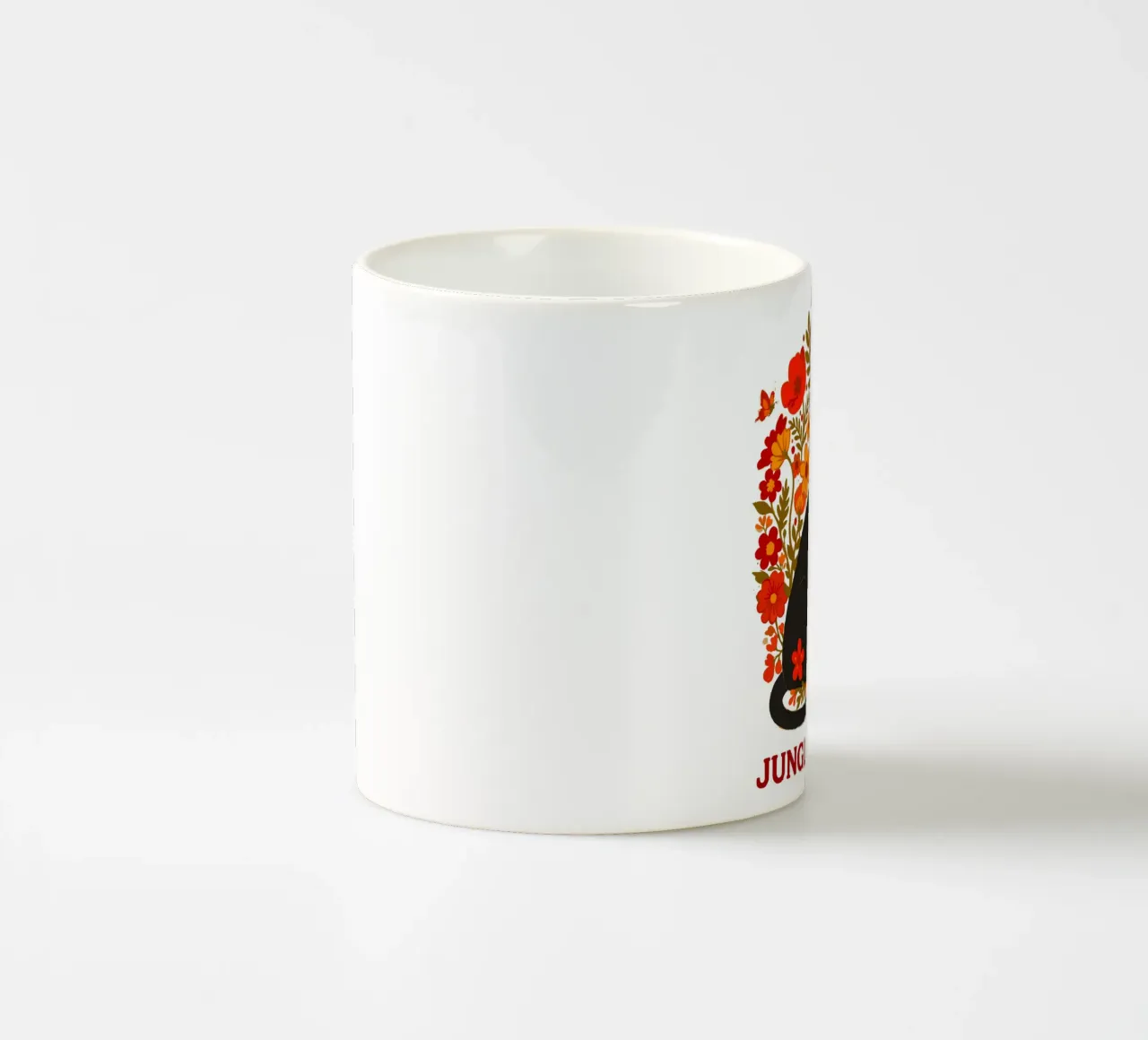 Pantera Nera e fiori botanici della giungla tazza in ceramica da LM2KONE