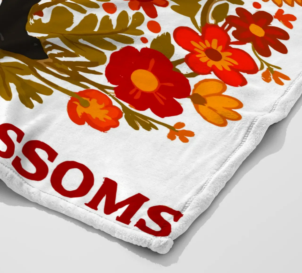 Pantera Nera e fiori botanici della giungla coperta in pile da LM2KONE