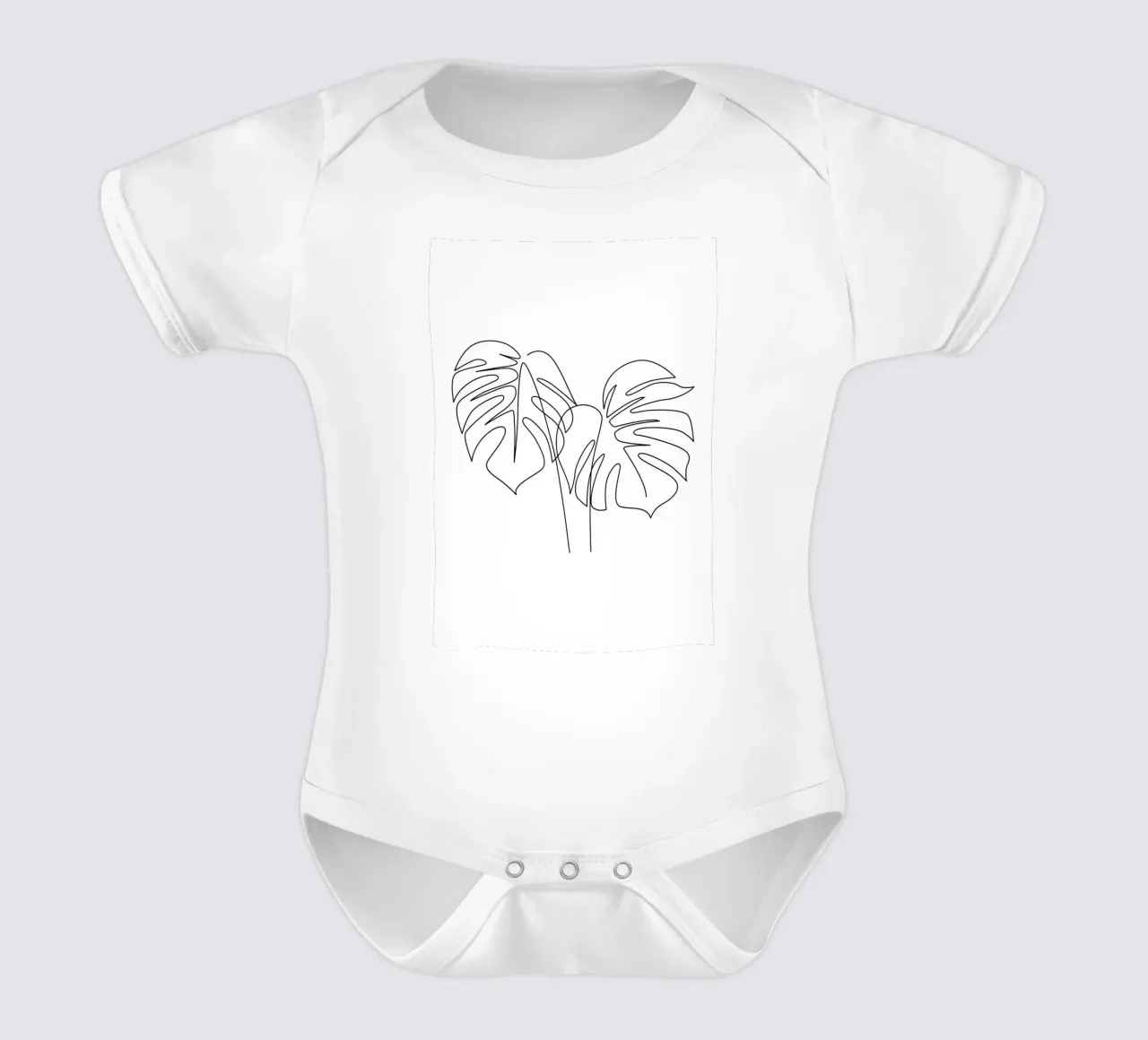 Monstera floreale One Line body neonato maniche corte da ORION