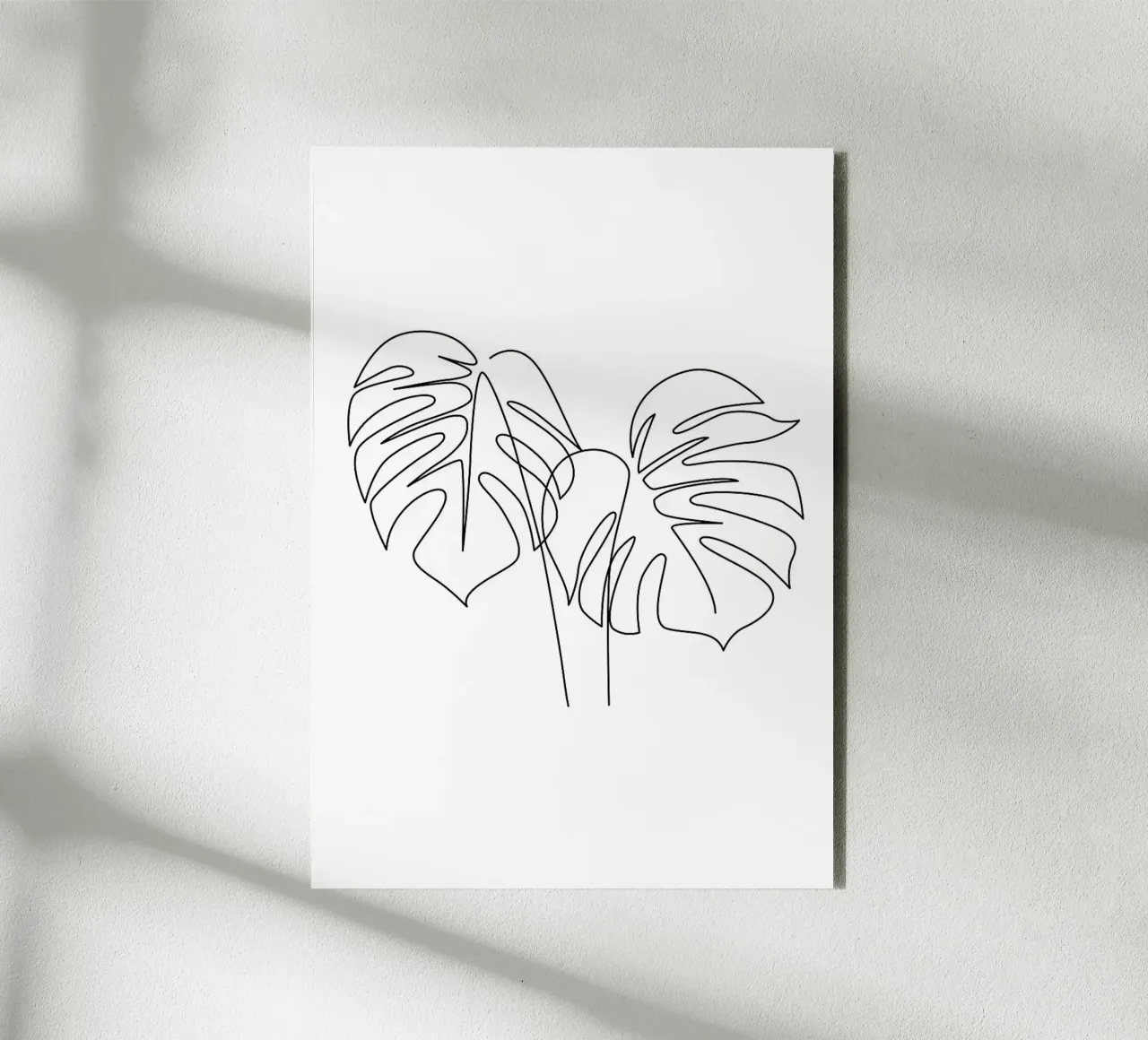 Monstera floreale One Line alluminio dibond da ORION