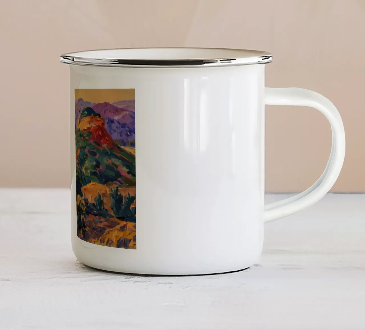 Arazzo Golden Hillside tazza in smalto da Angkasa Mist