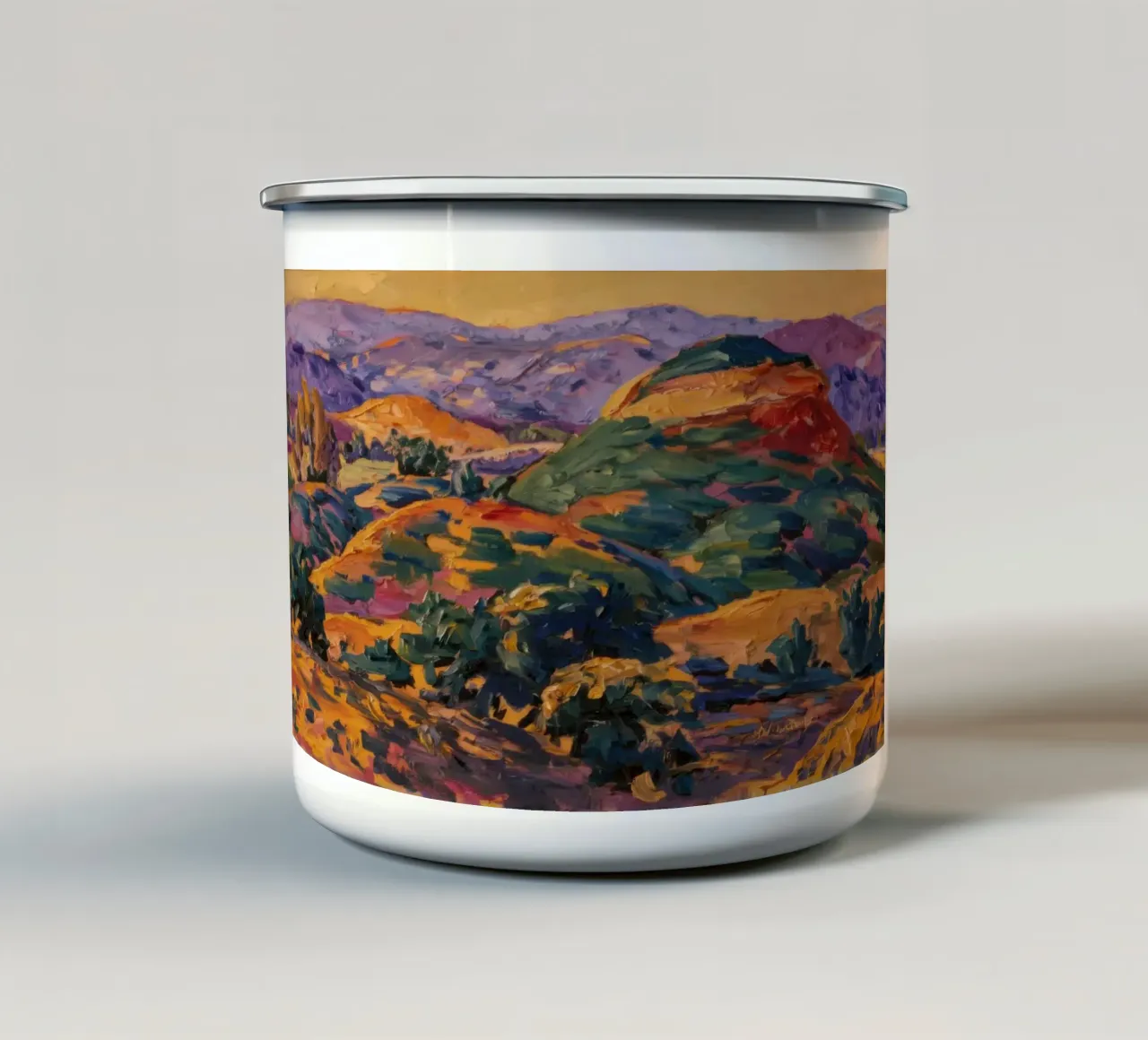 Arazzo Golden Hillside tazza in smalto da Angkasa Mist