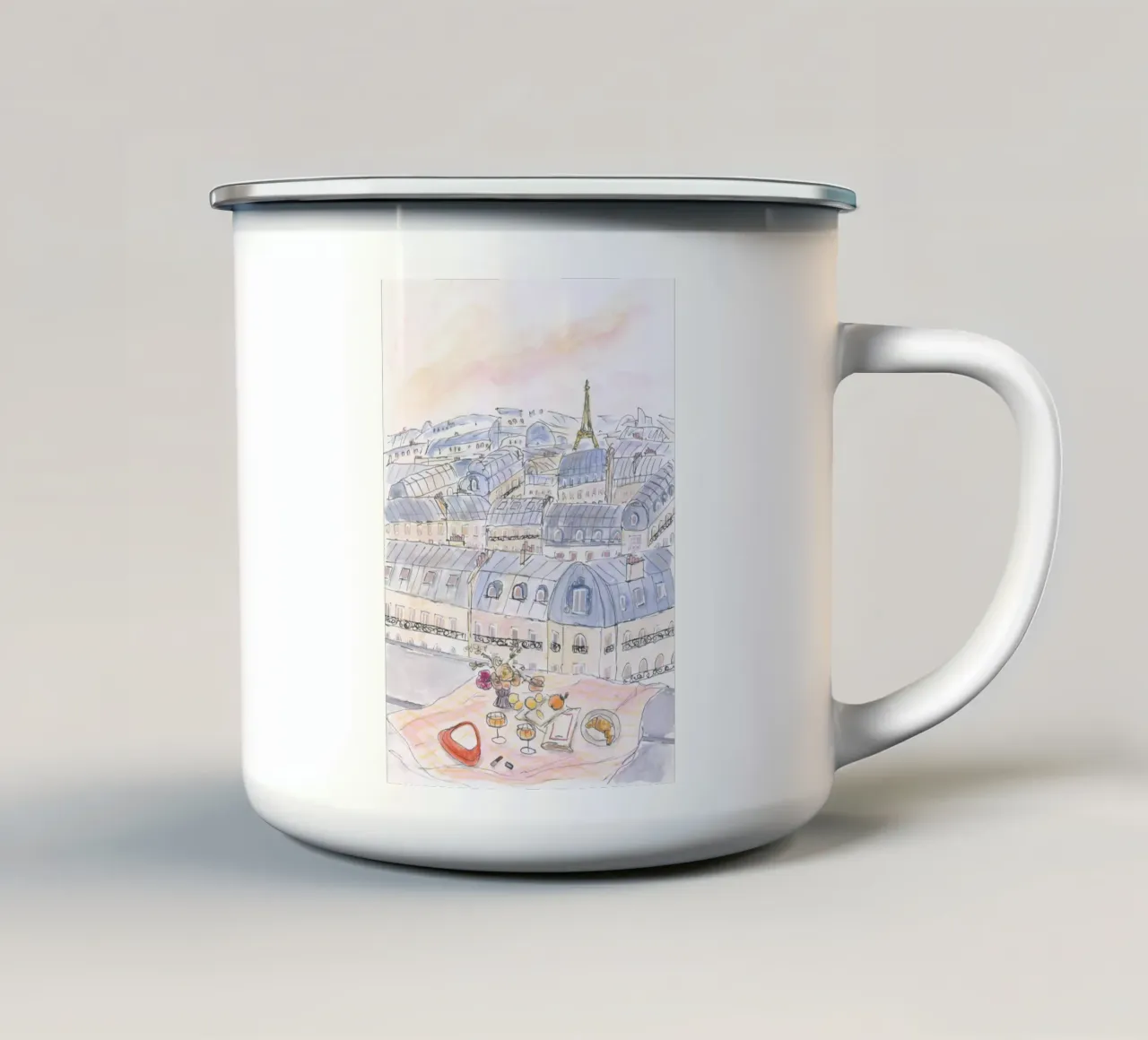 Tetto parigino tazza in smalto da Katharina Puritscher