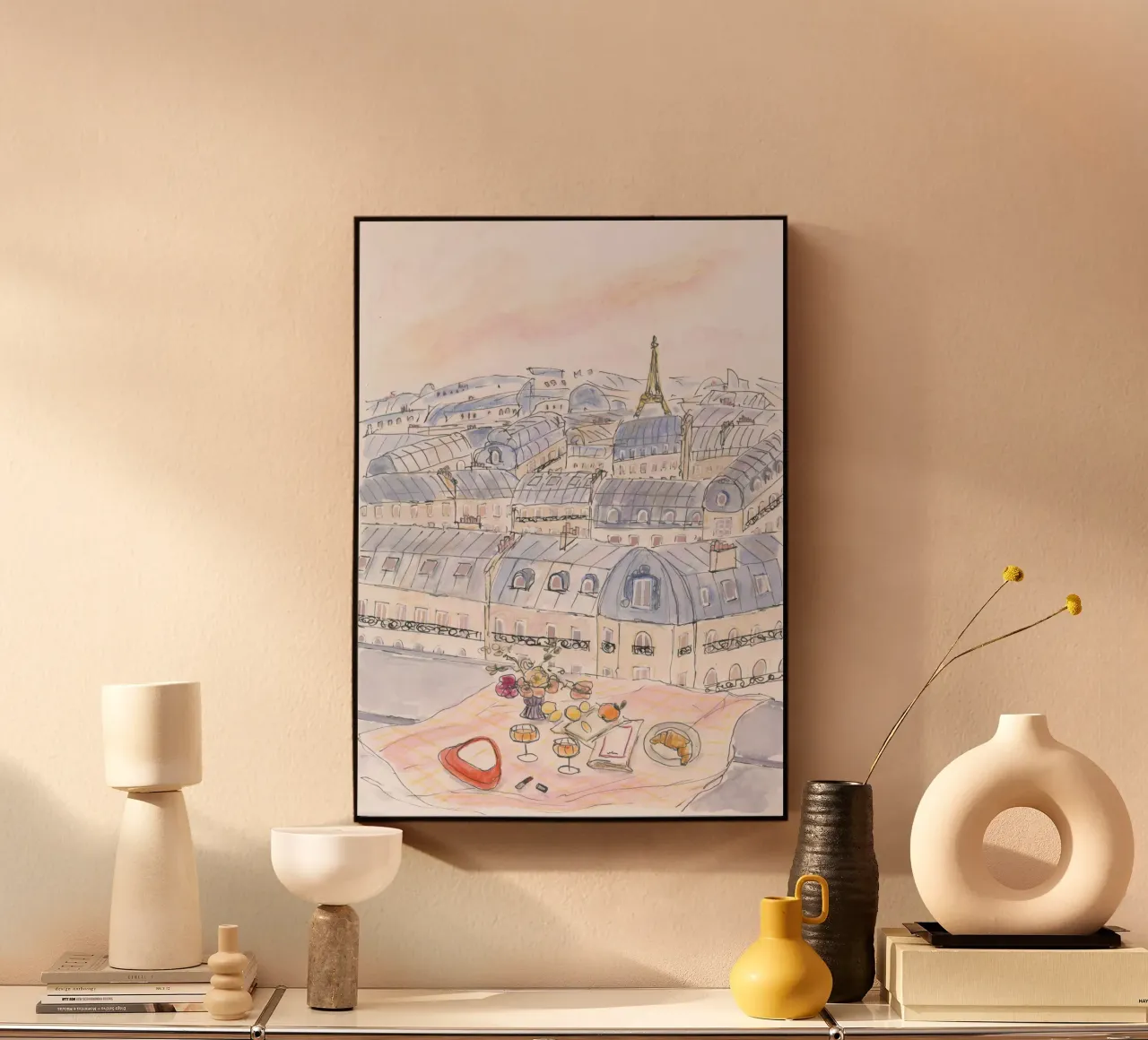 Parisian Rooftop acrylic glass by Katharina Puritscher