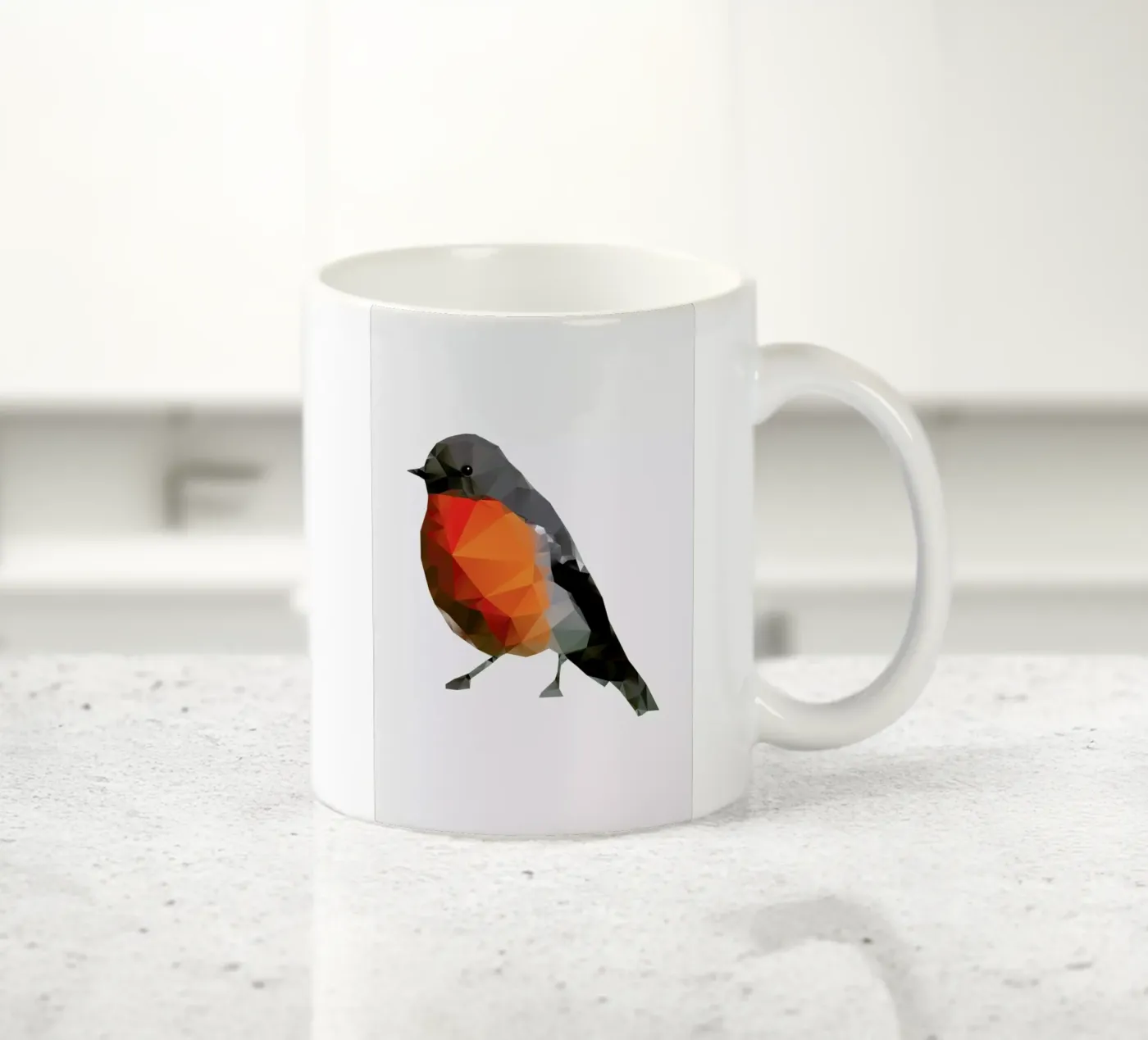Geo Robin ceramic mug by Three Of The Possessed