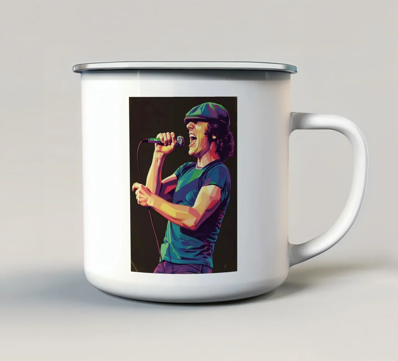 Brian Johnson ACDC tazza in smalto da Hantamrata