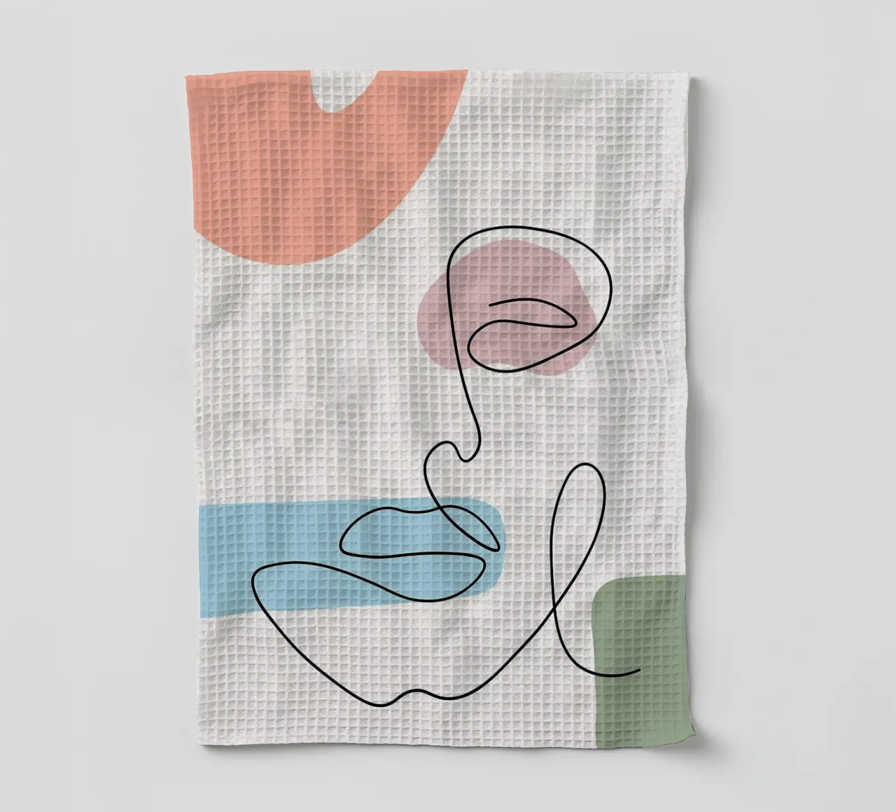 Dessin au trait de visage abstrait torchon de apple crumble