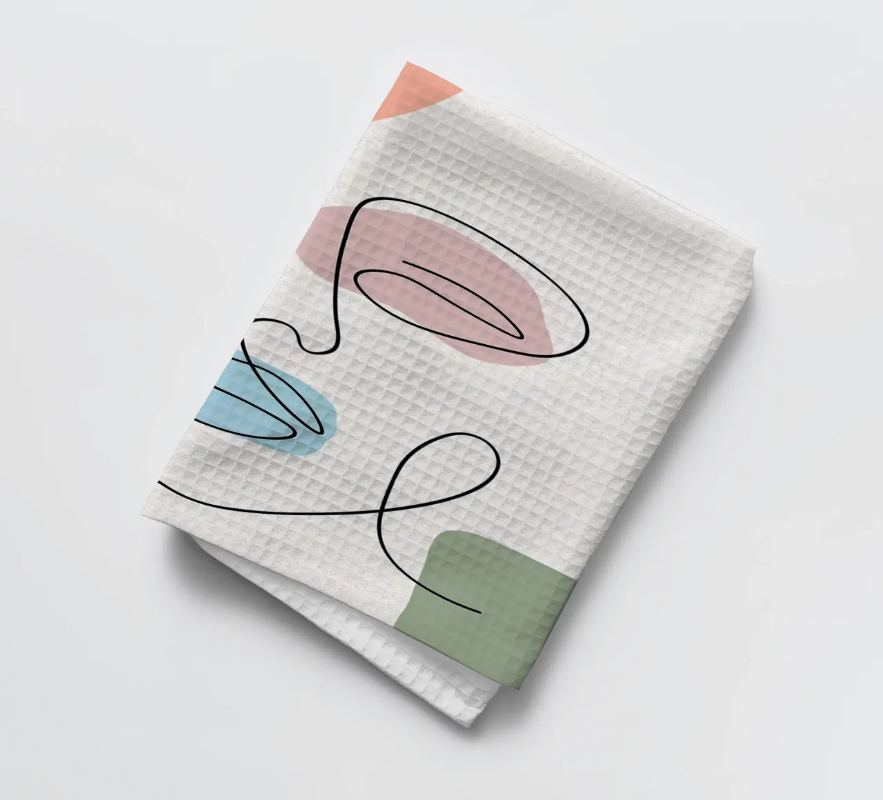 Dessin au trait de visage abstrait torchon de apple crumble