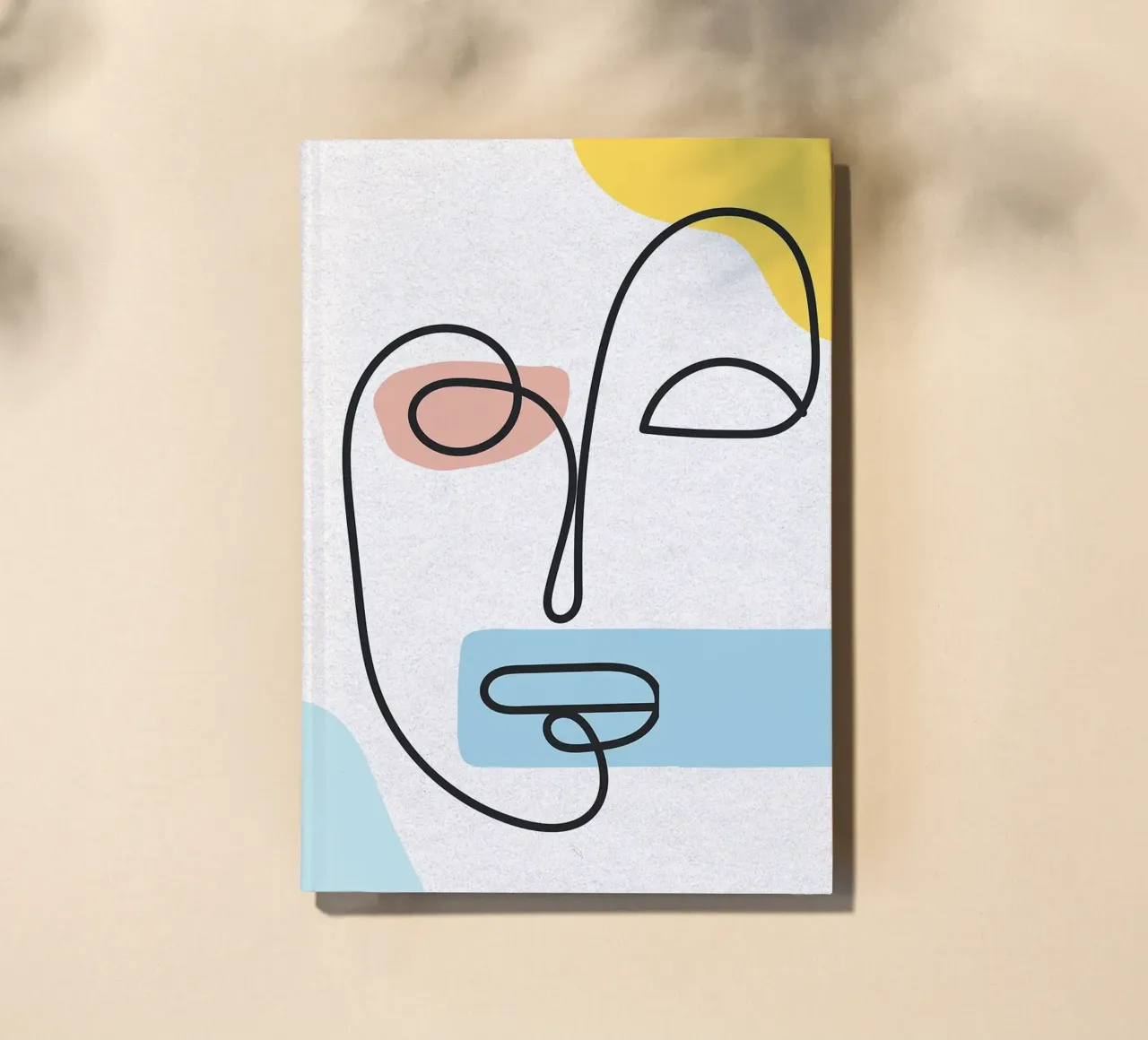 Abstract Face Line Art notebook by apple crumble