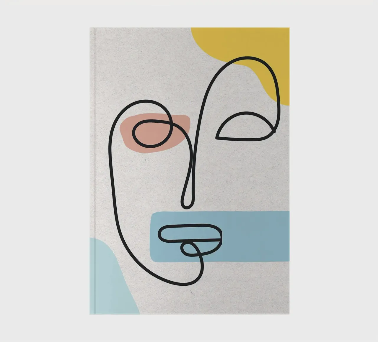 Abstract Face Line Art notebook by apple crumble