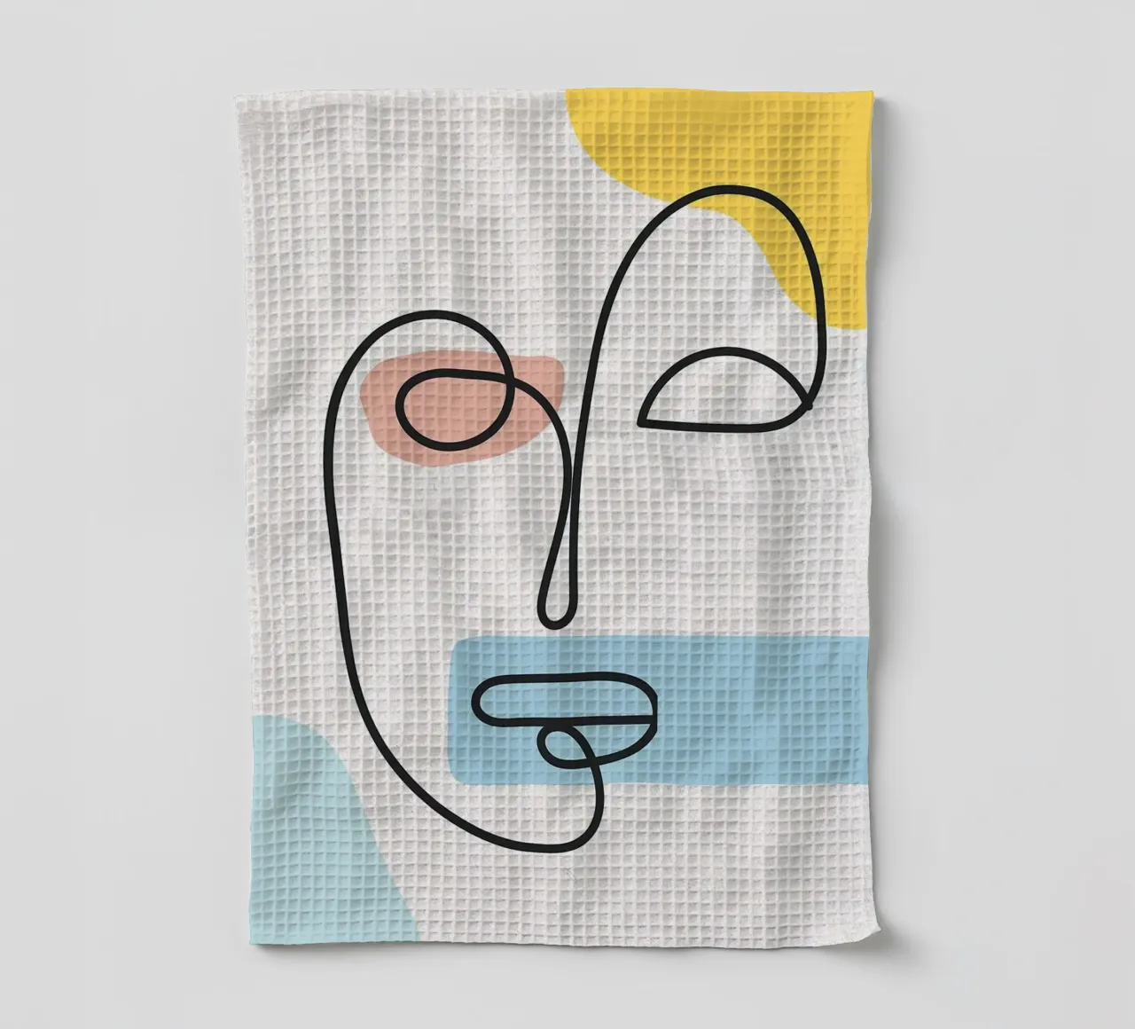 Dessin au trait de visage abstrait torchon de apple crumble