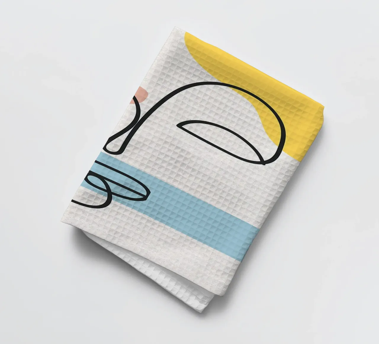 Dessin au trait de visage abstrait torchon de apple crumble
