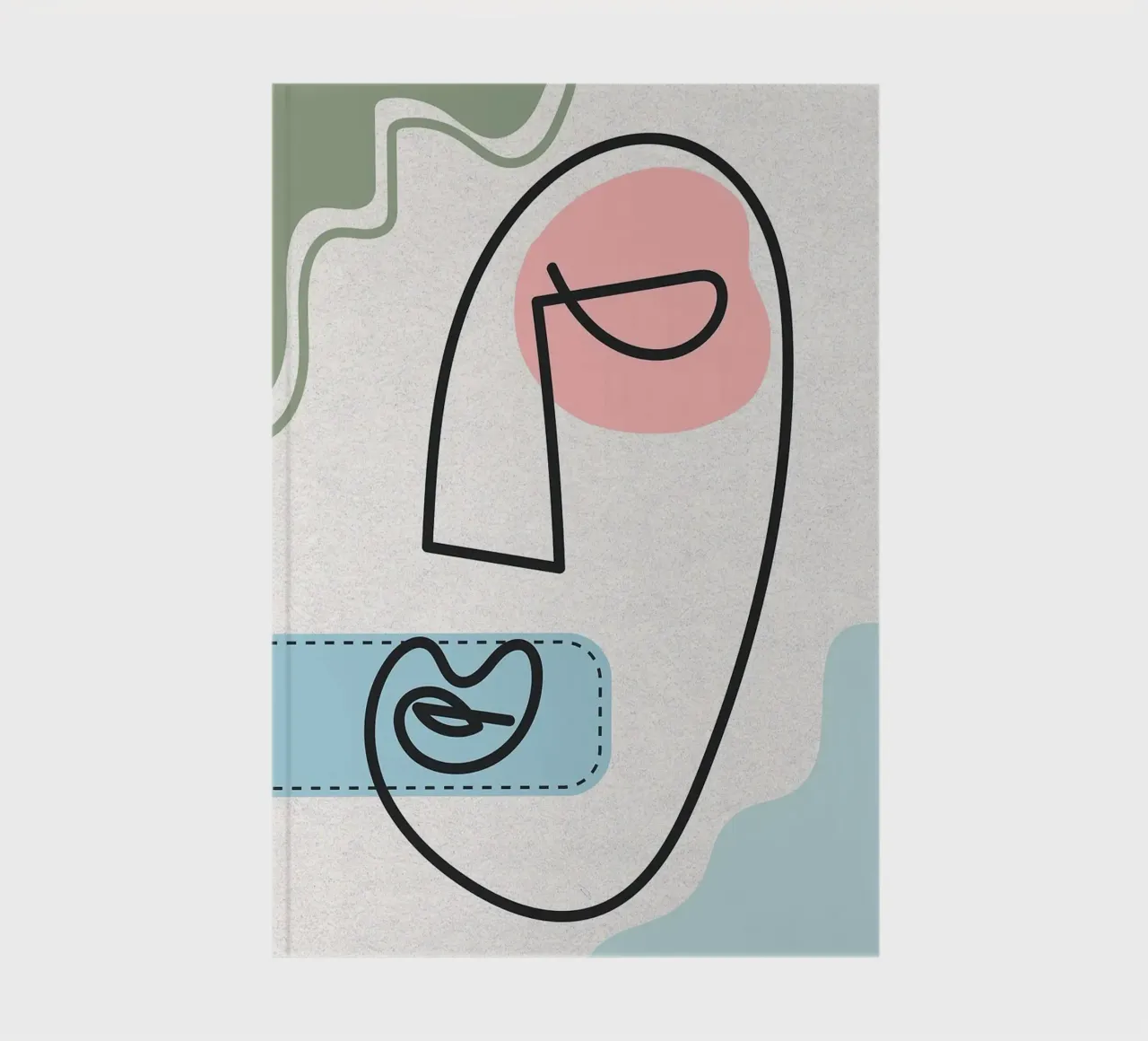 Abstract Face Line Art notebook by apple crumble