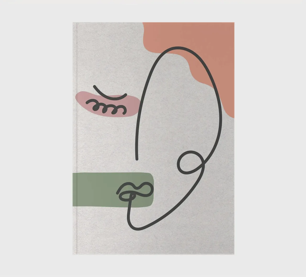Abstract Face Line Art notebook by apple crumble