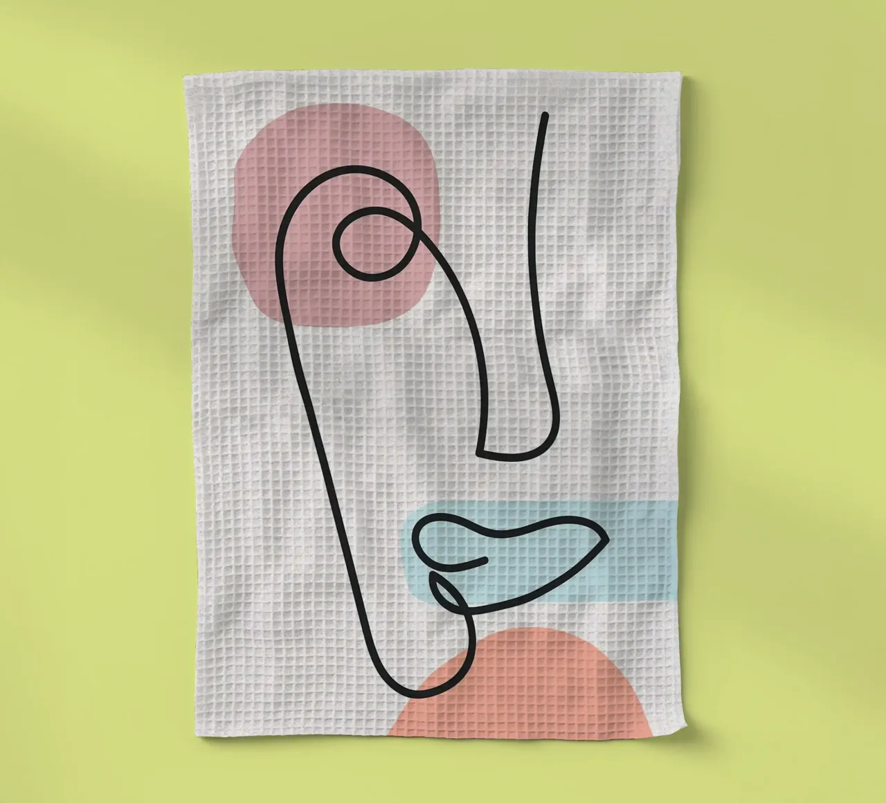 Dessin au trait de visage abstrait torchon de apple crumble