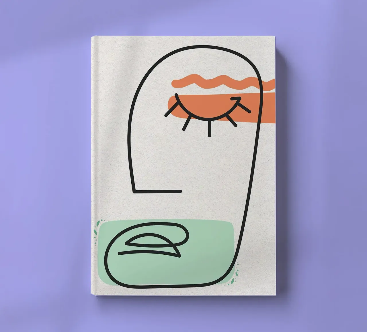 Abstract Face Line Art notebook by apple crumble