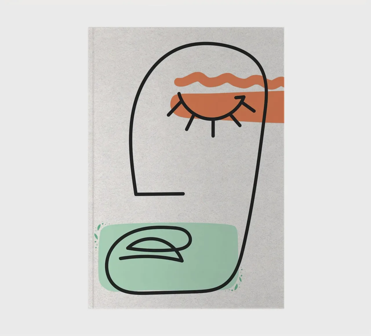 Abstract Face Line Art notebook by apple crumble
