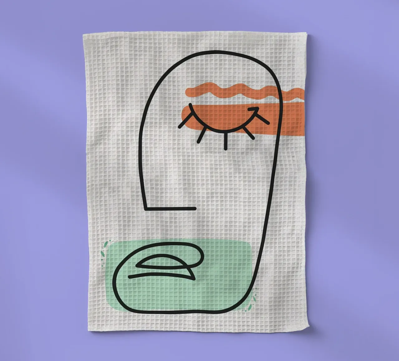 Dessin au trait de visage abstrait torchon de apple crumble