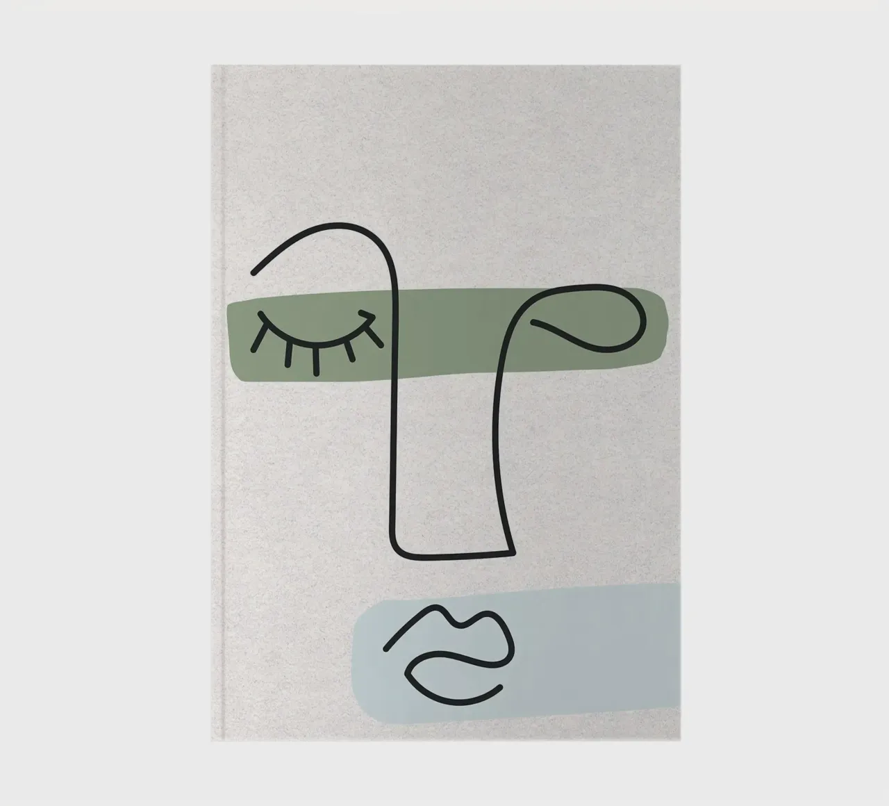 Abstract Face Line Art notebook by apple crumble