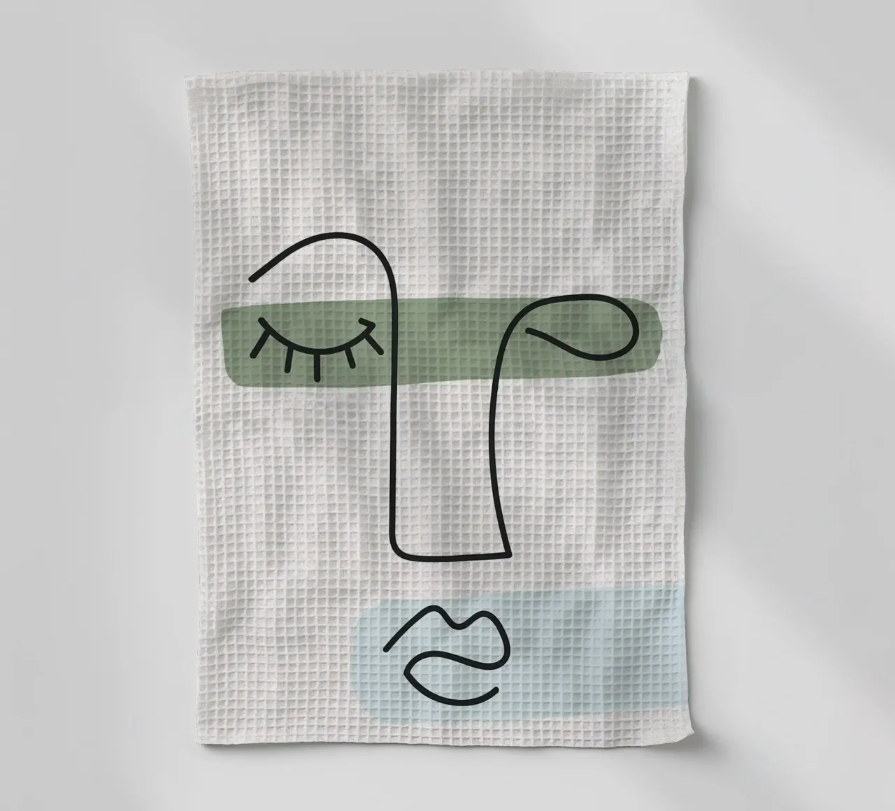 Dessin au trait de visage abstrait torchon de apple crumble