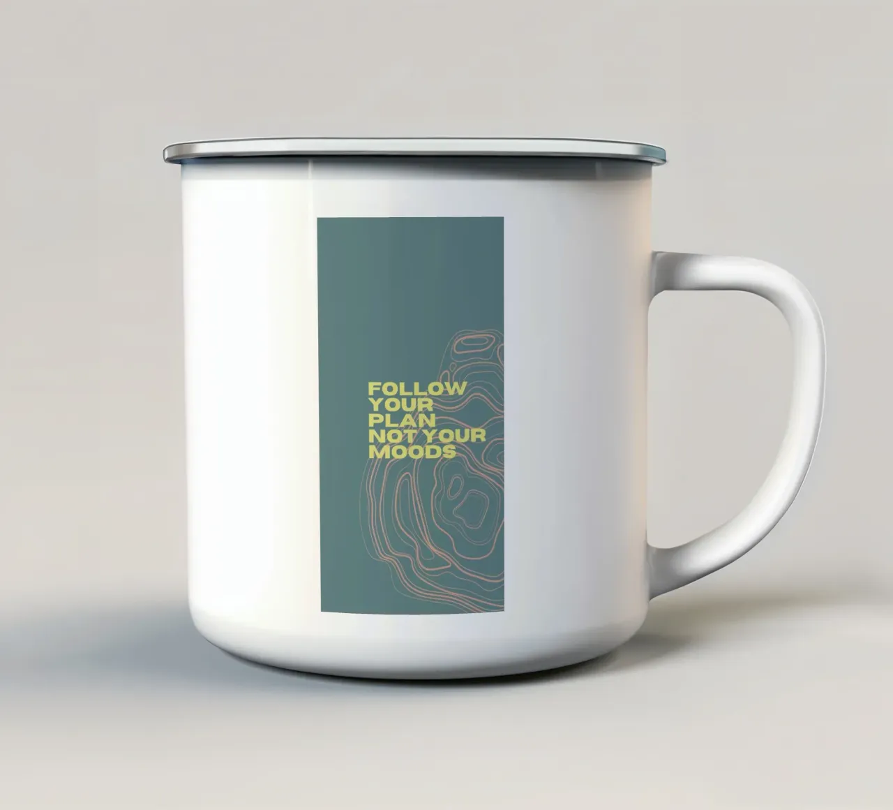 seguite il vostro piano, non il vostro umore tazza in smalto da SOLKIN STORE