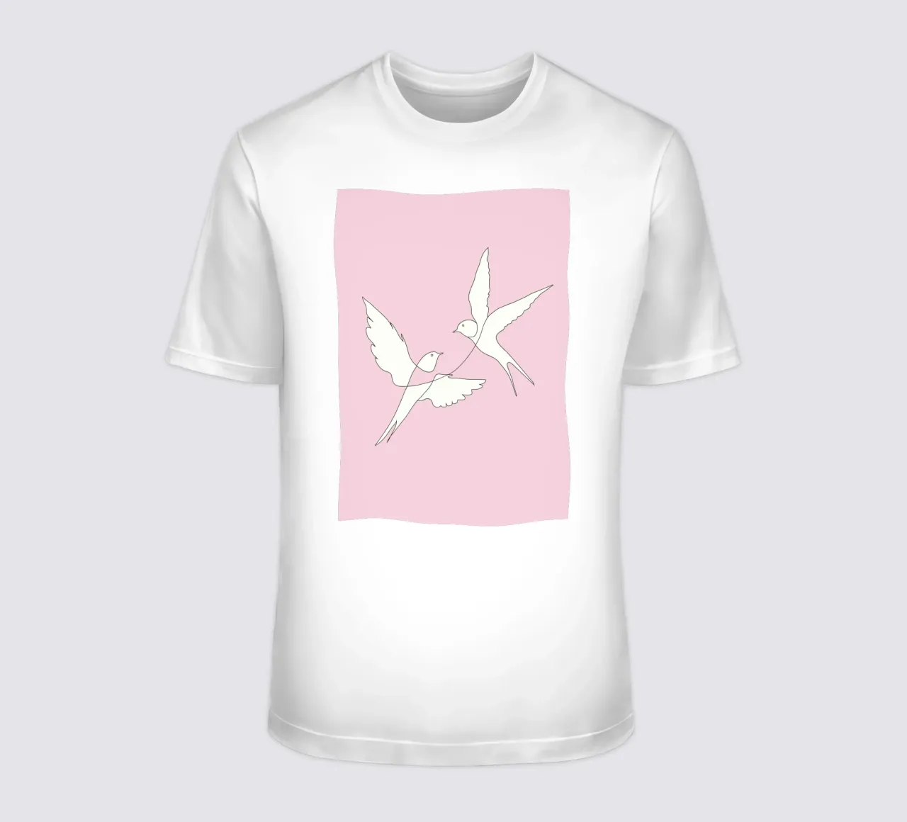 Two Swallows Line Art t-shirt da Nadjaa