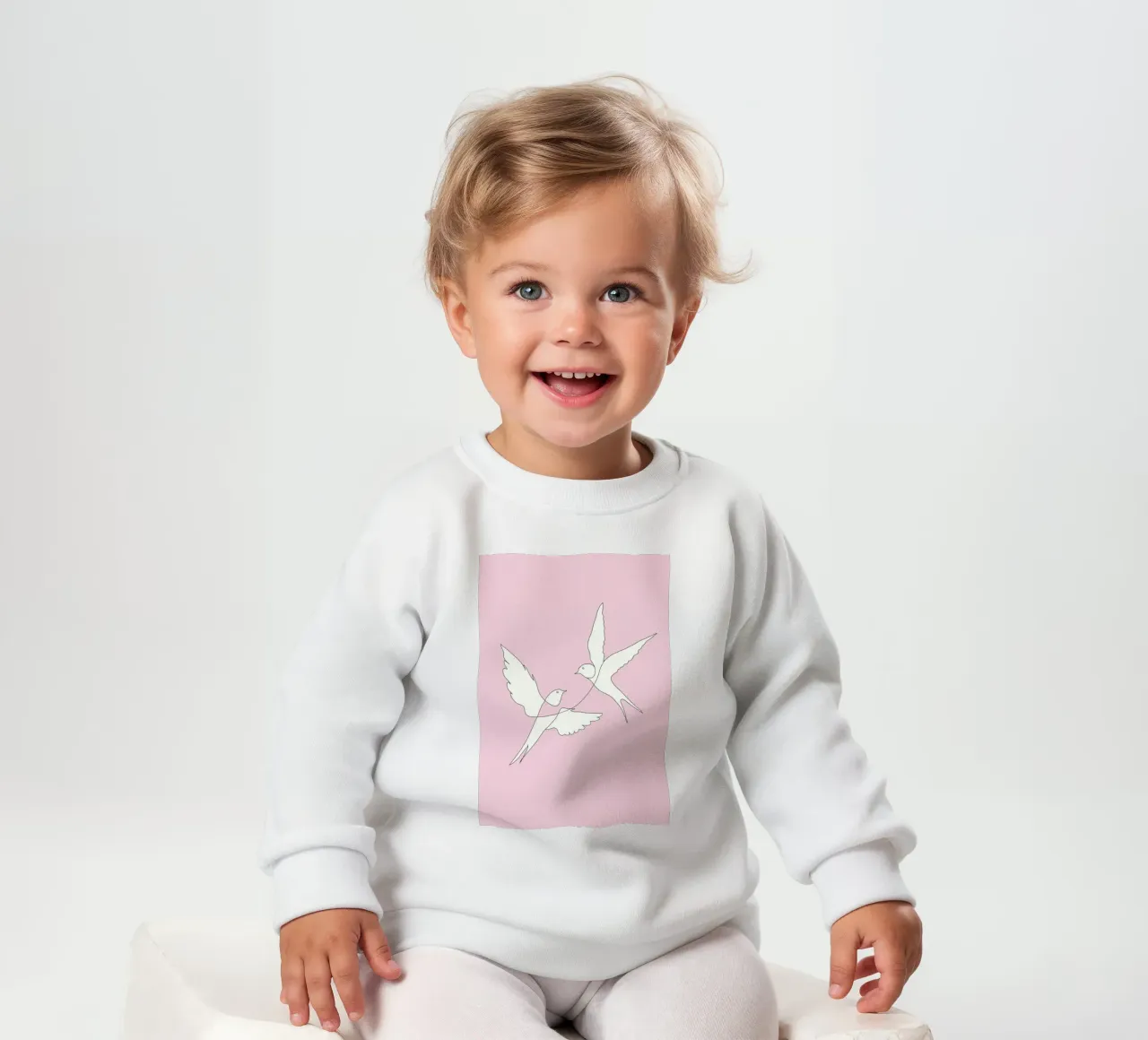 Two Swallows Line Art baby sweatshirt by Nadjaa